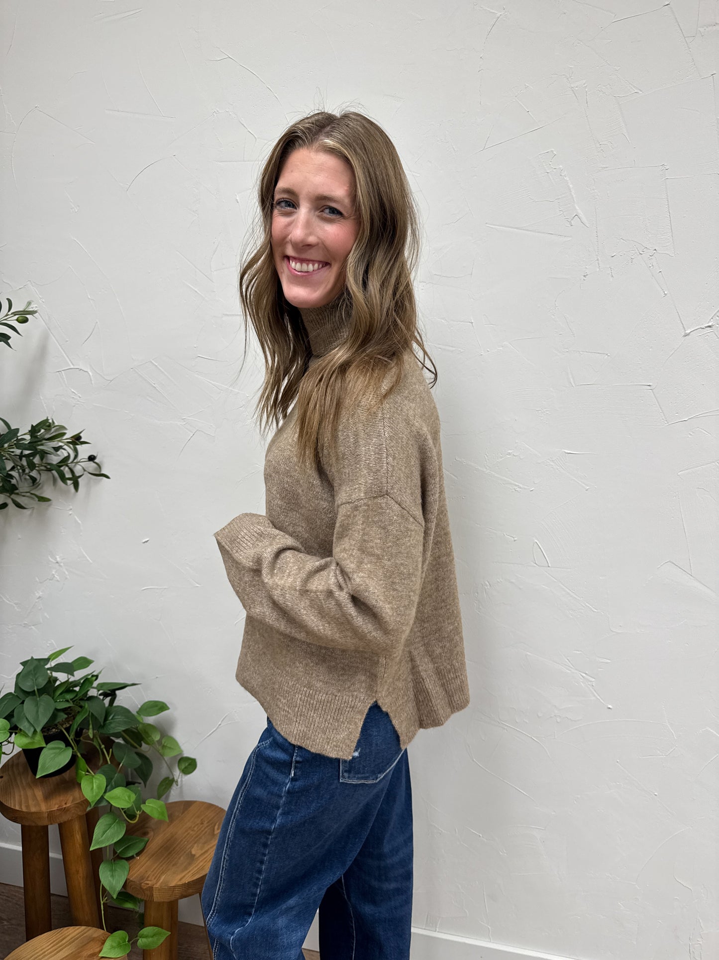 Turtle Neck Long Sleeve Sweater Top