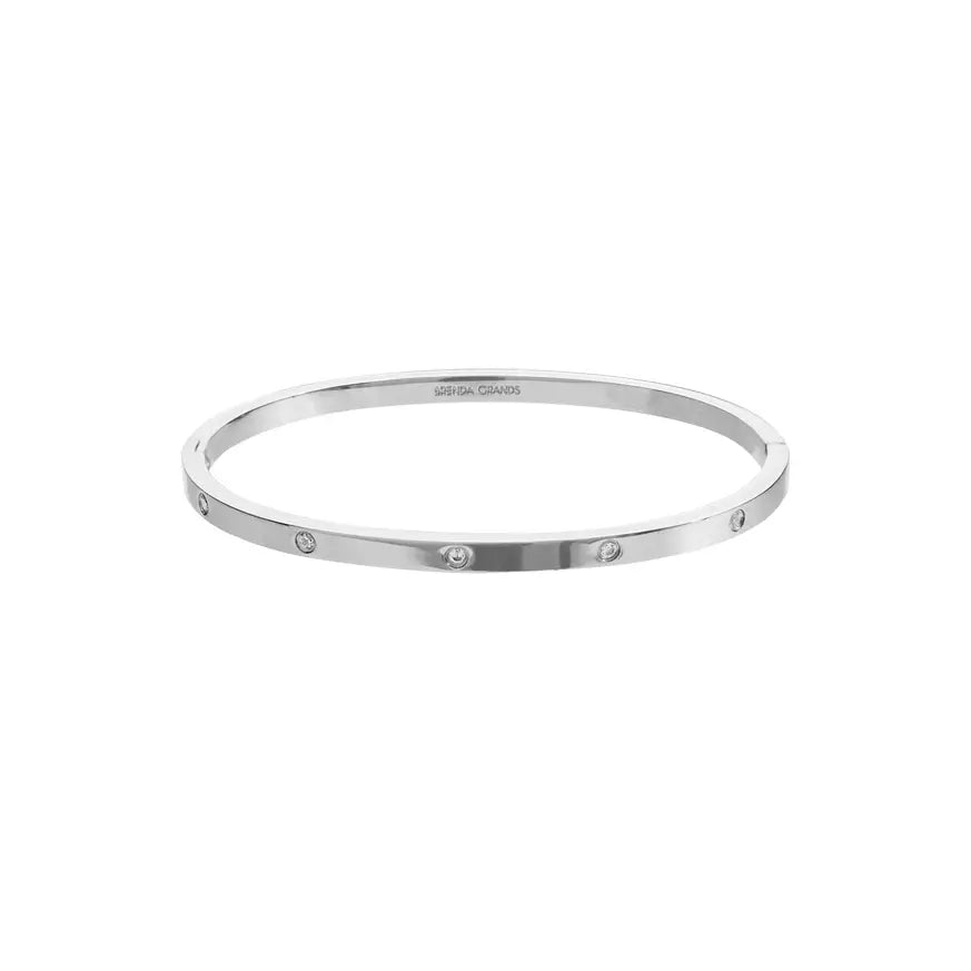 Waterproof Gold Tennis Bangle: Yellow Gold