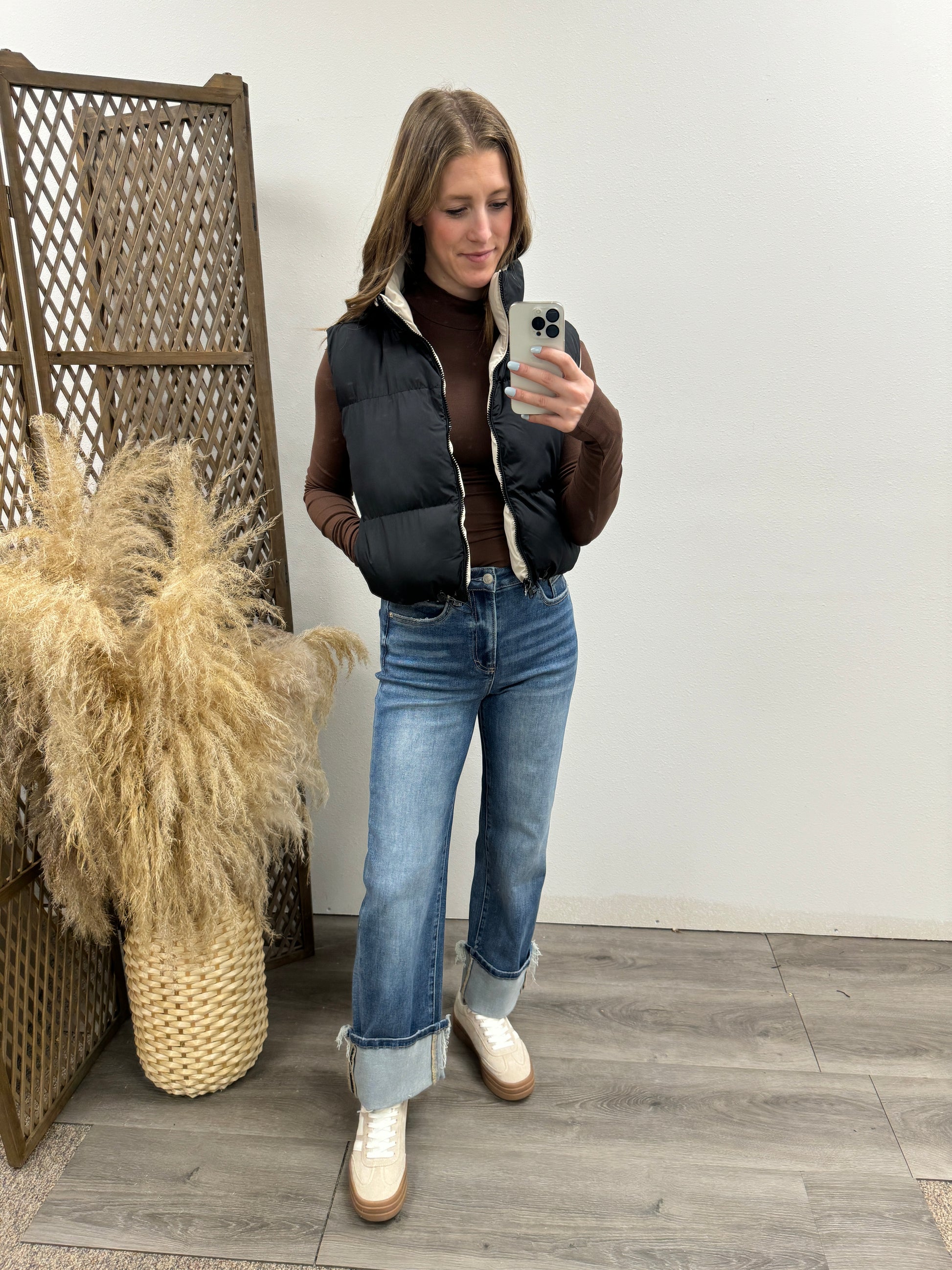 Super High Relaxed Straight Cuffed Leg - Three:Twelve Boutique