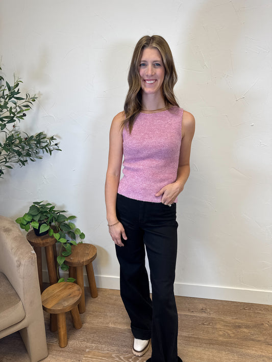 Boat Neck Knit Tank Top