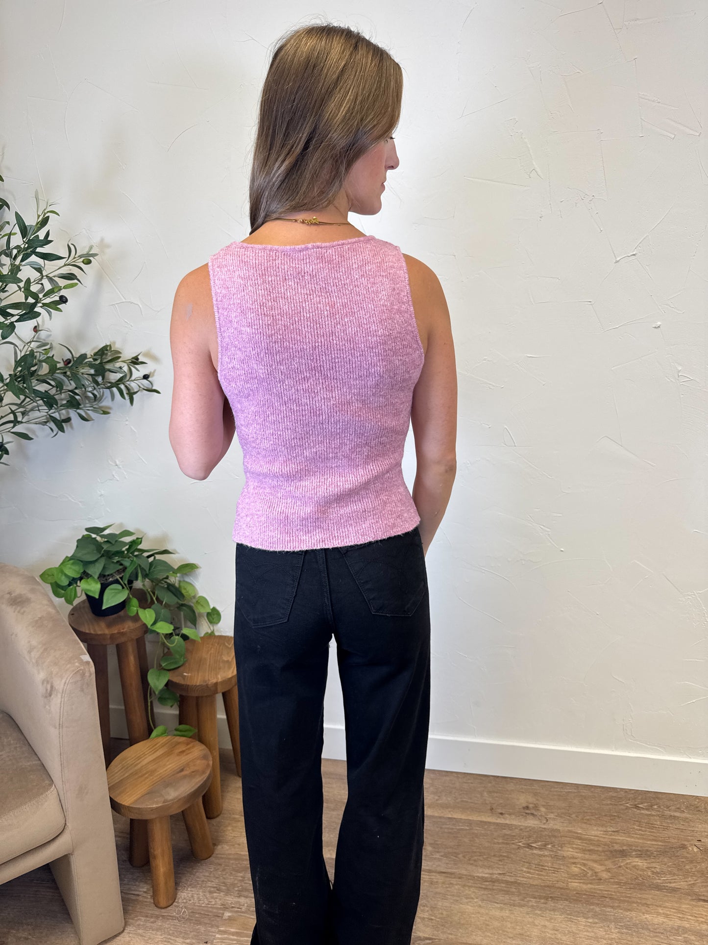 Boat Neck Knit Tank Top
