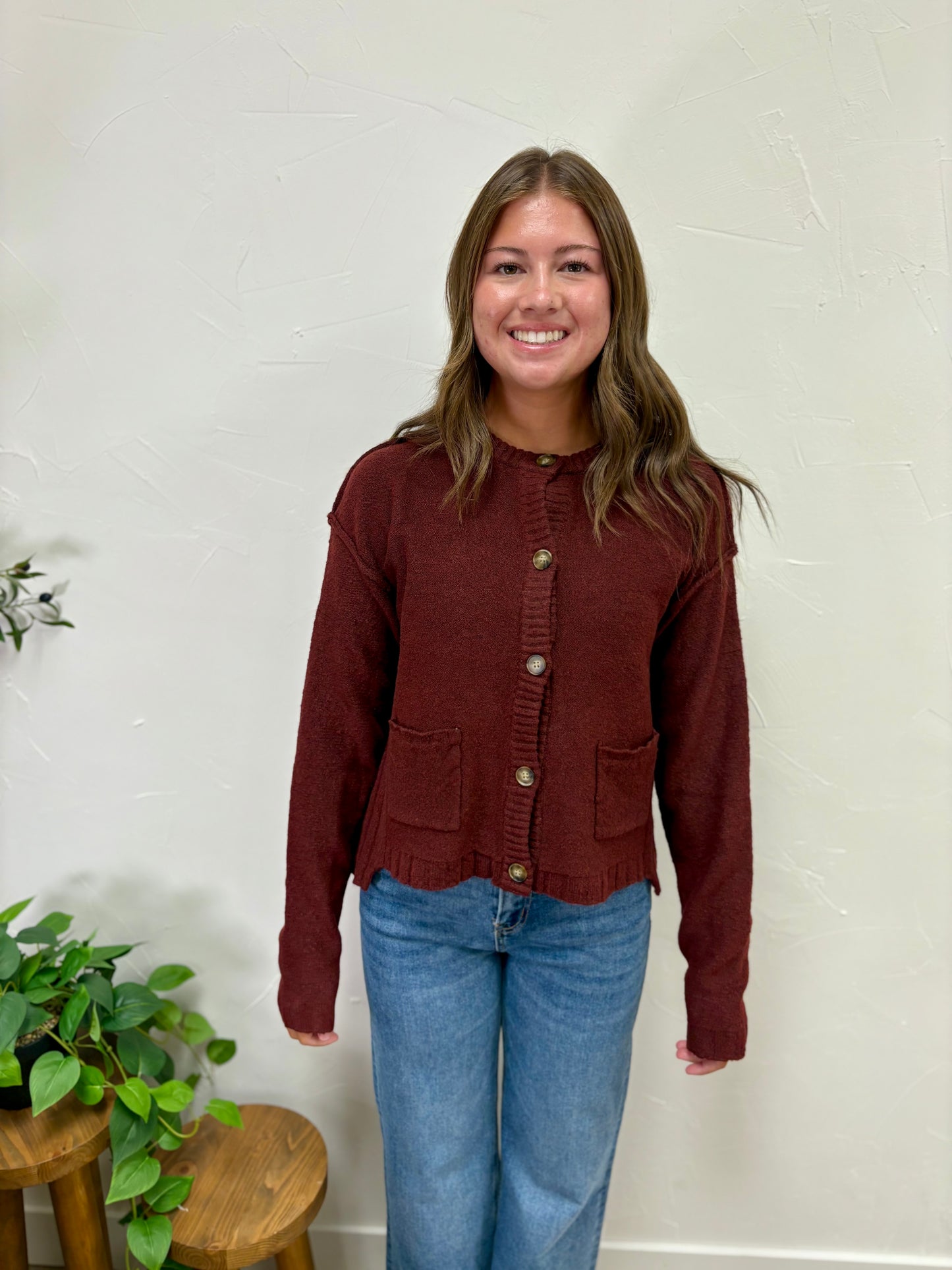 Brushed Button-Up Cardigan