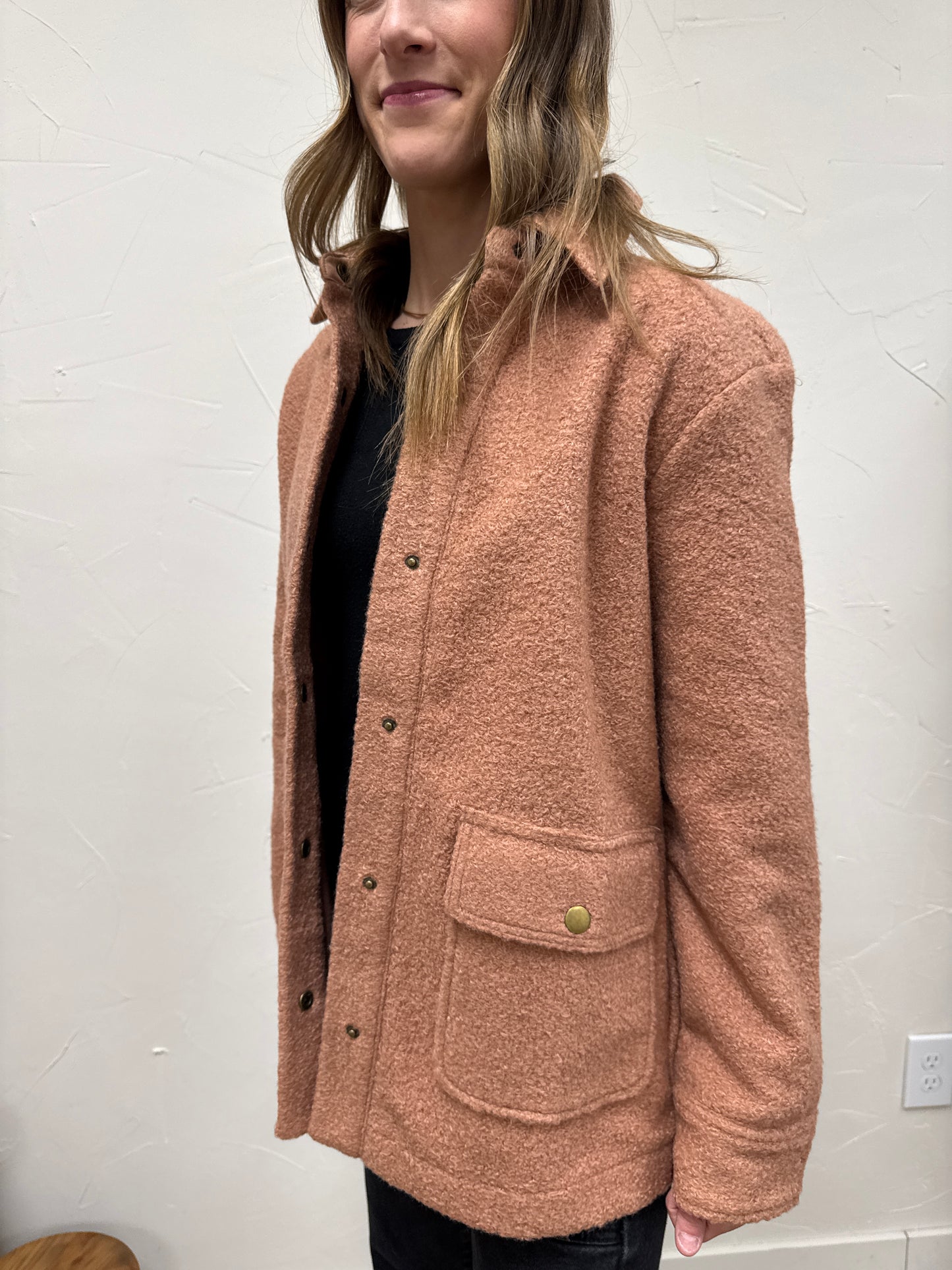 Snap Button Teddy Jacket