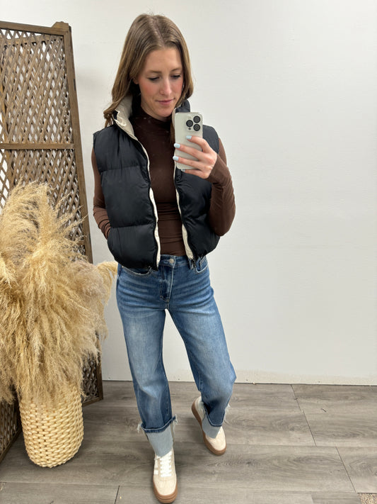 Super High Relaxed Straight Cuffed Leg - Three:Twelve Boutique