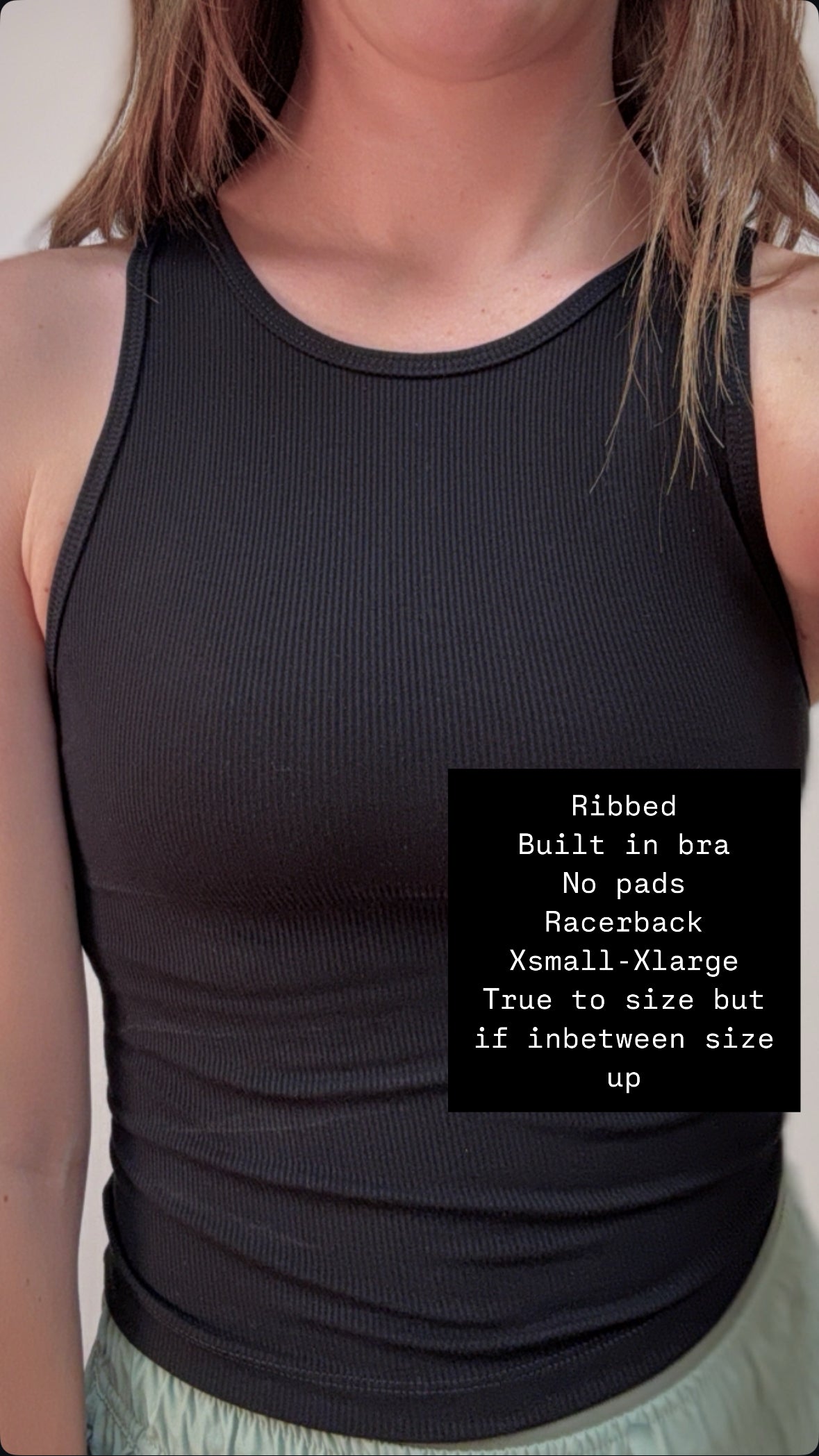Women's Rib Tank With Built In Bra