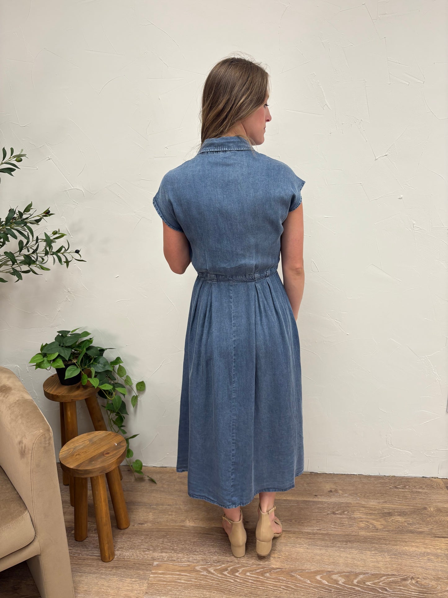 Chambray Buton Down Dress