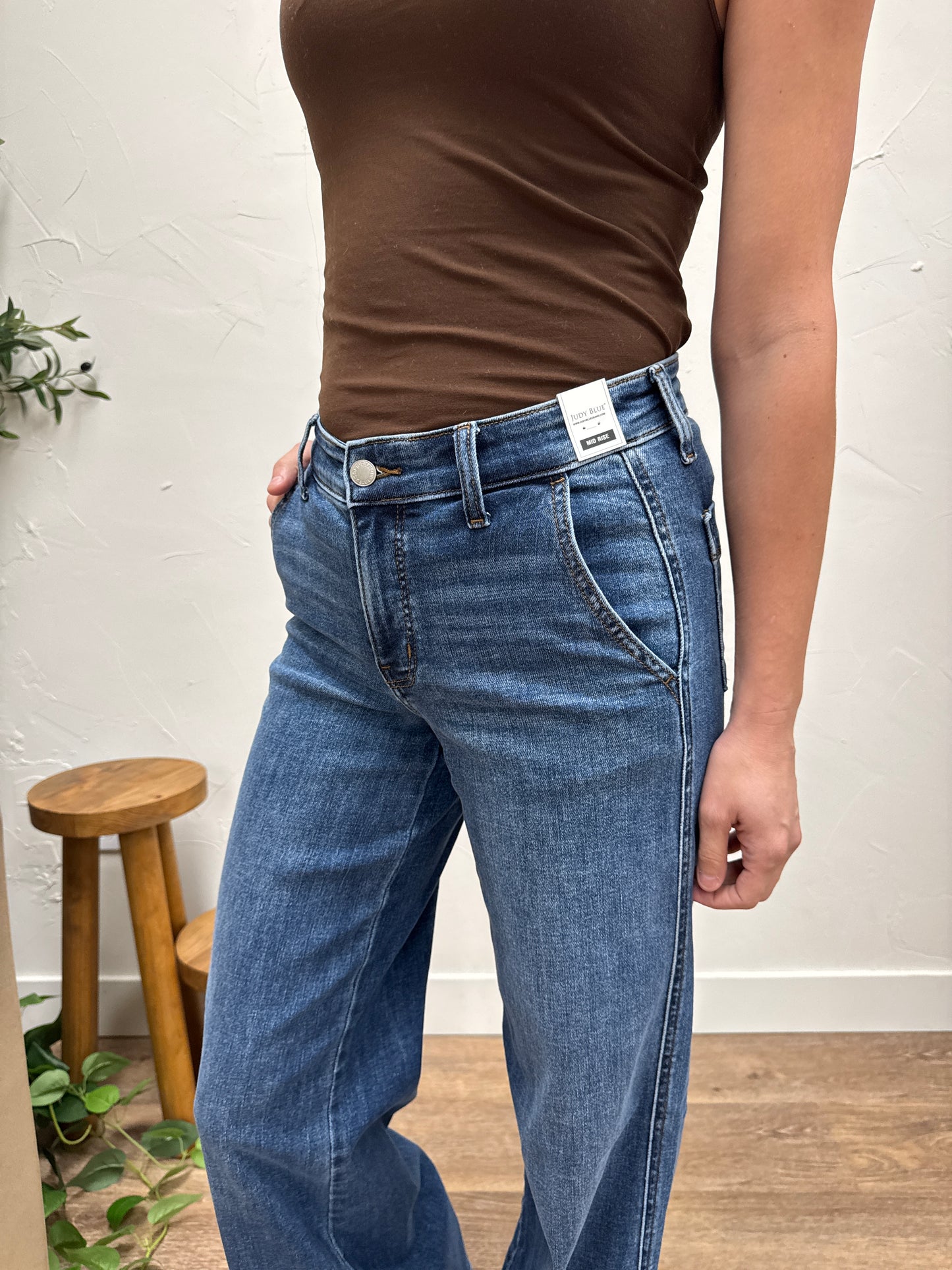 MidRise Trouser Retro Wide Judy Blue Denim