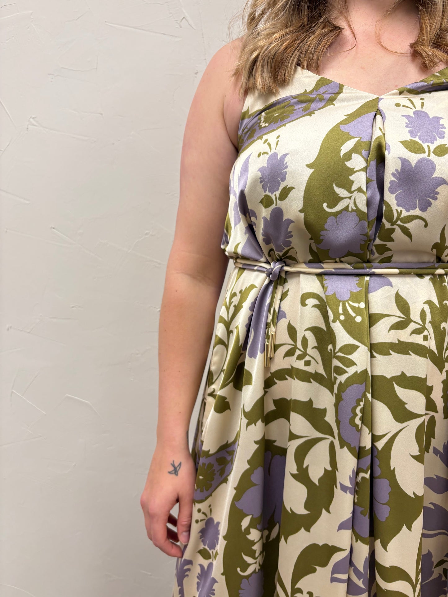 Tank Top Midi Dress with Belt