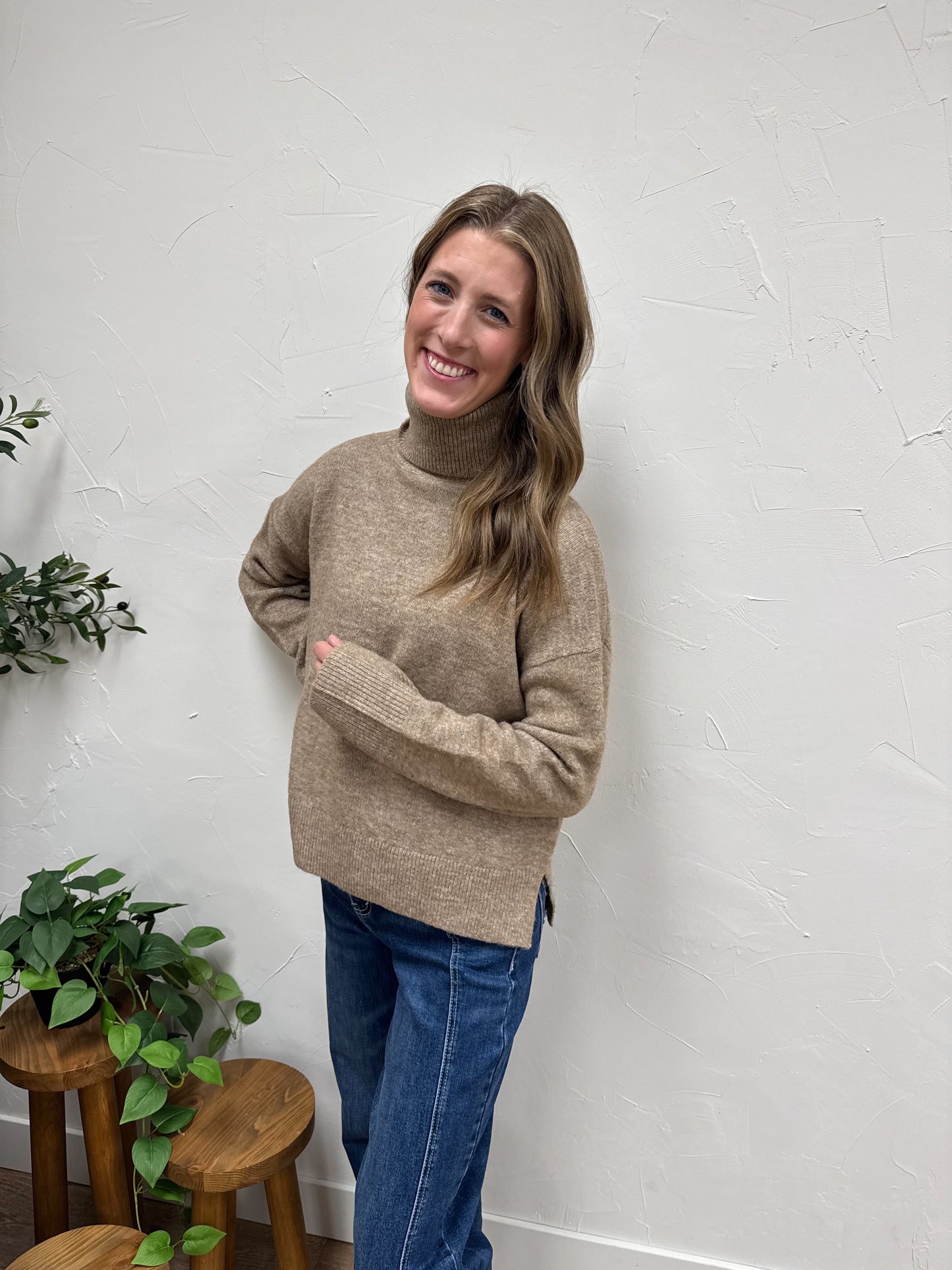 Turtle Neck Long Sleeve Sweater Top