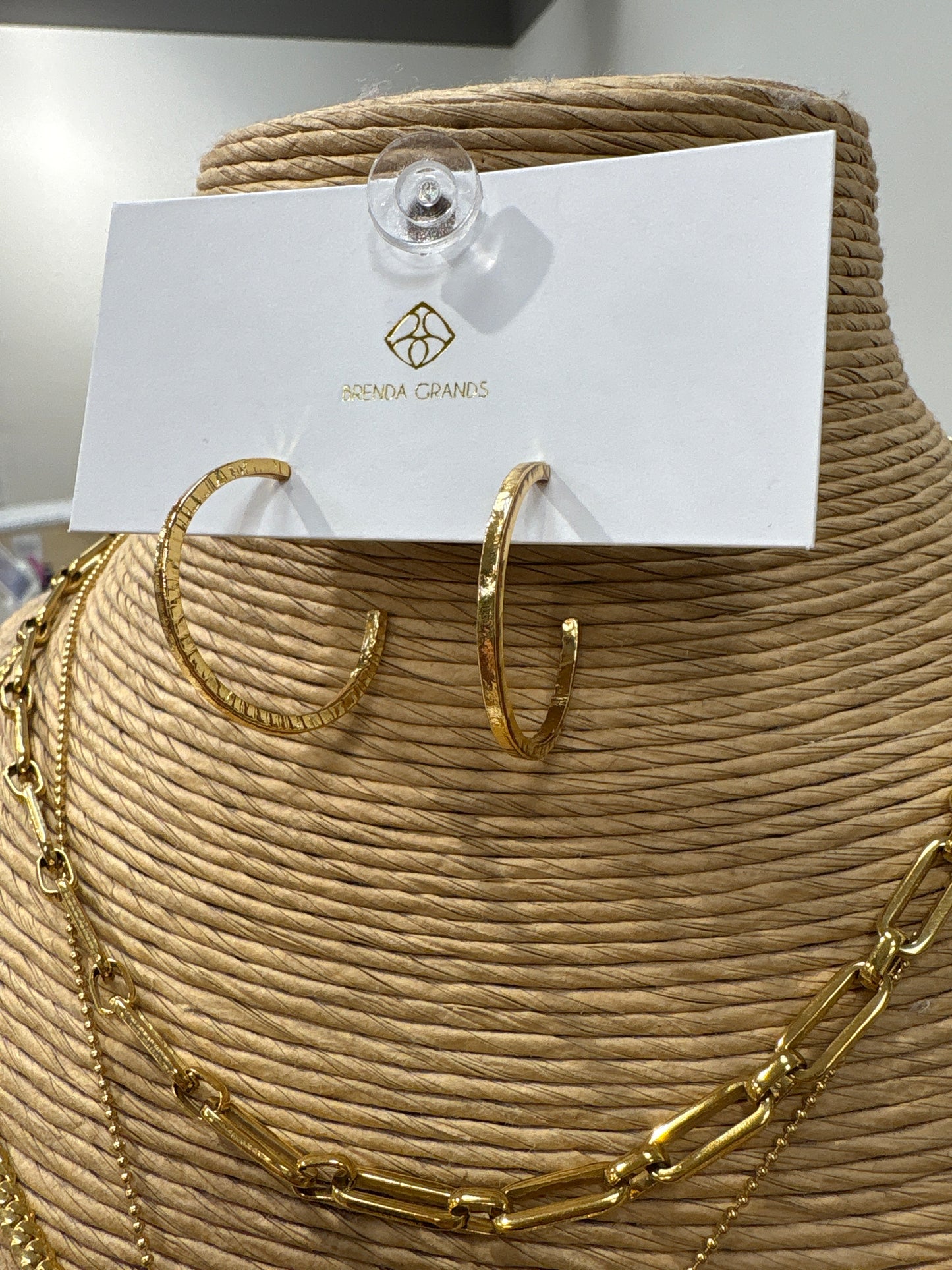 170 Thin Hammered Hoops Mini Gold