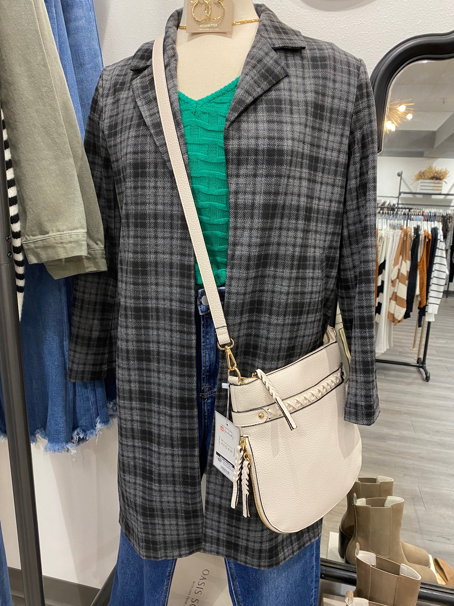 Esther Whipstitch Trim Round Crossbody - Three:Twelve Boutique