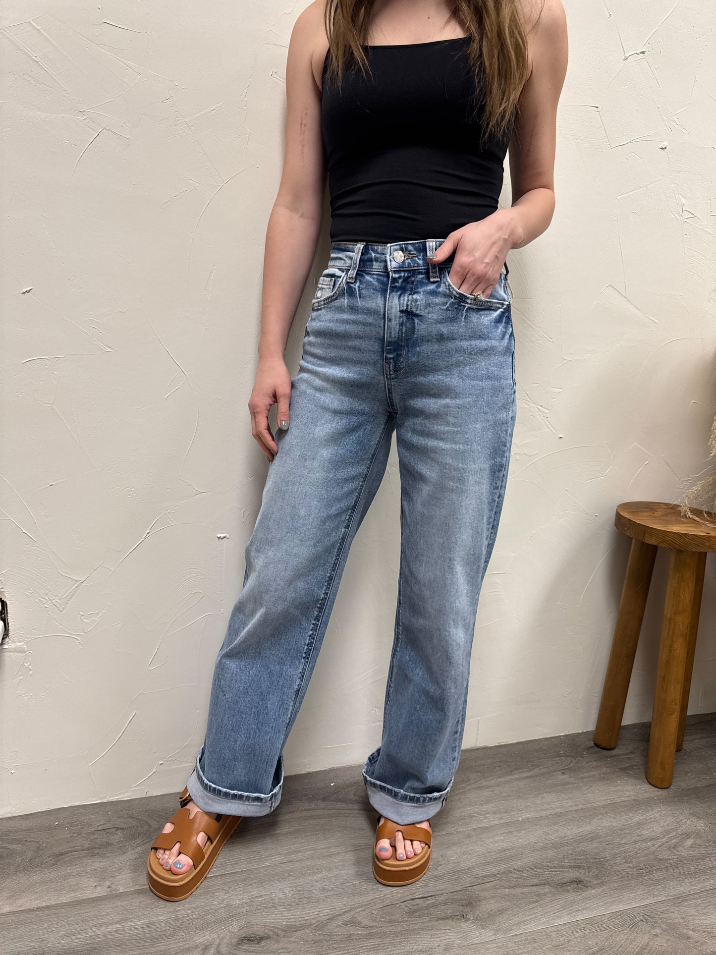 90's Wide Leg Vervet Denim