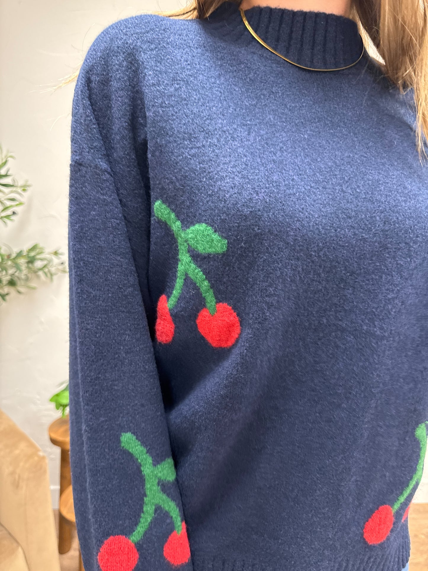 Cherry On Top Mock Sweater