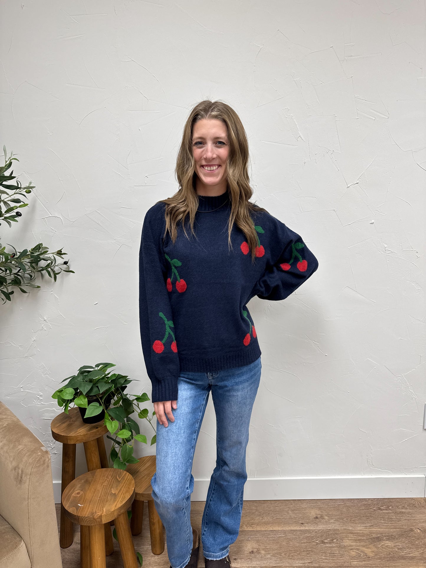 Cherry On Top Mock Sweater
