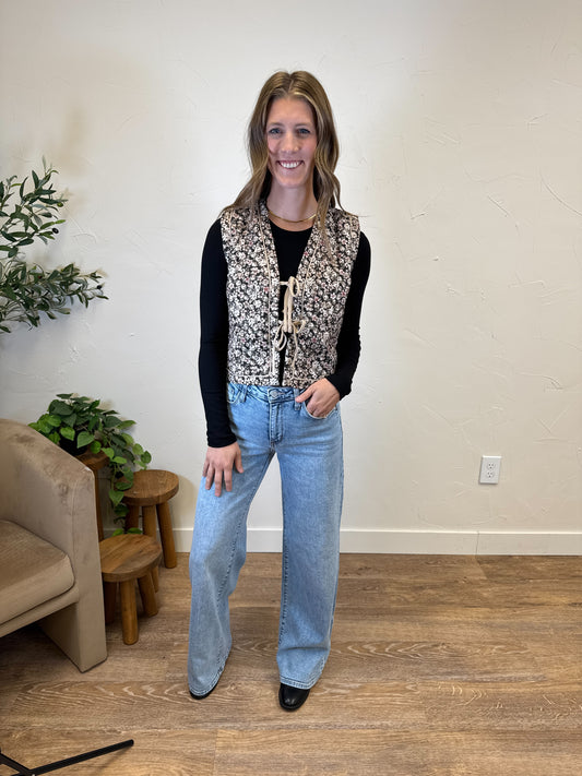 Floral Quilted Vest
