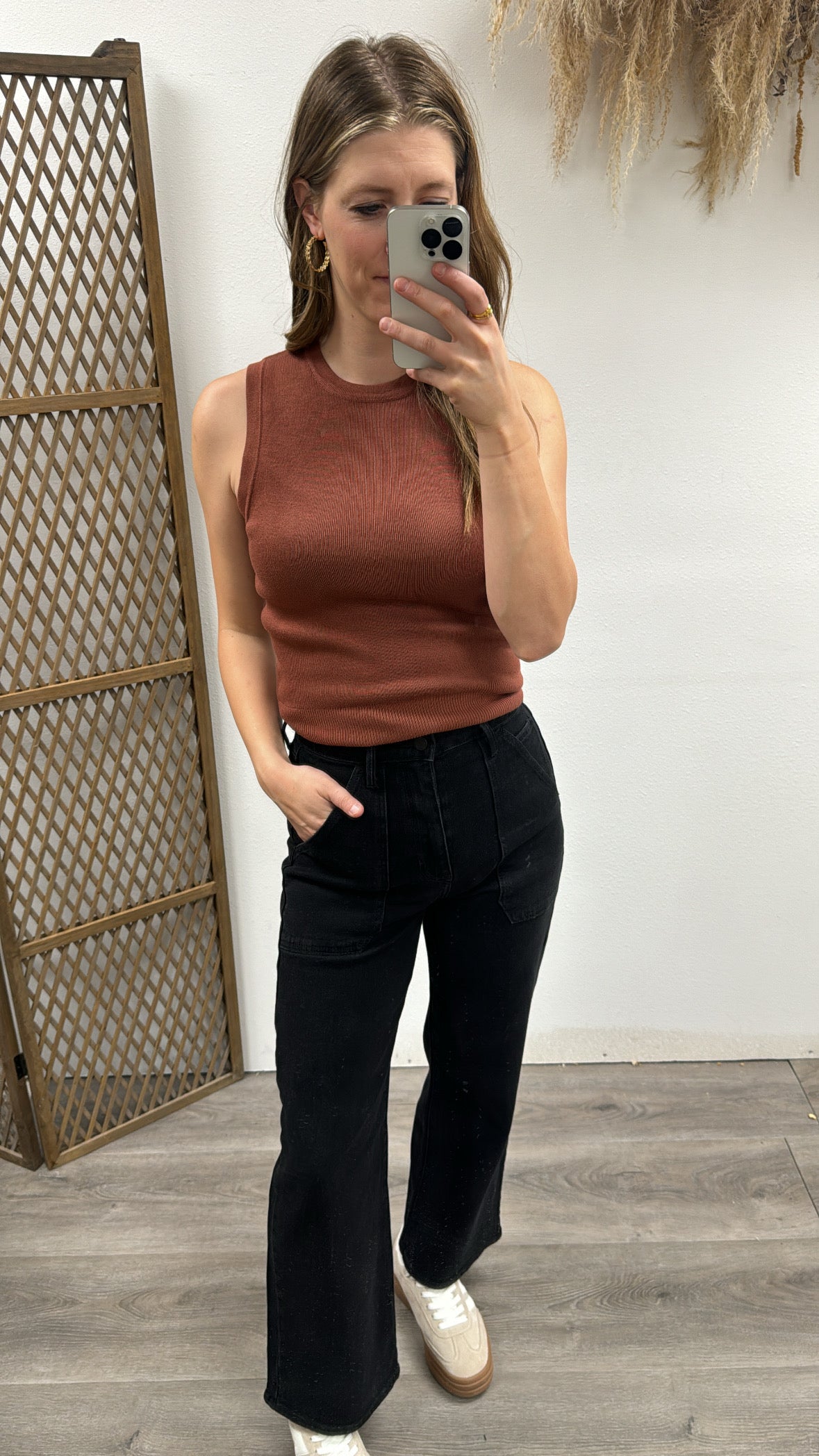 Sleeveless Crew Sweater Top - Three:Twelve Boutique