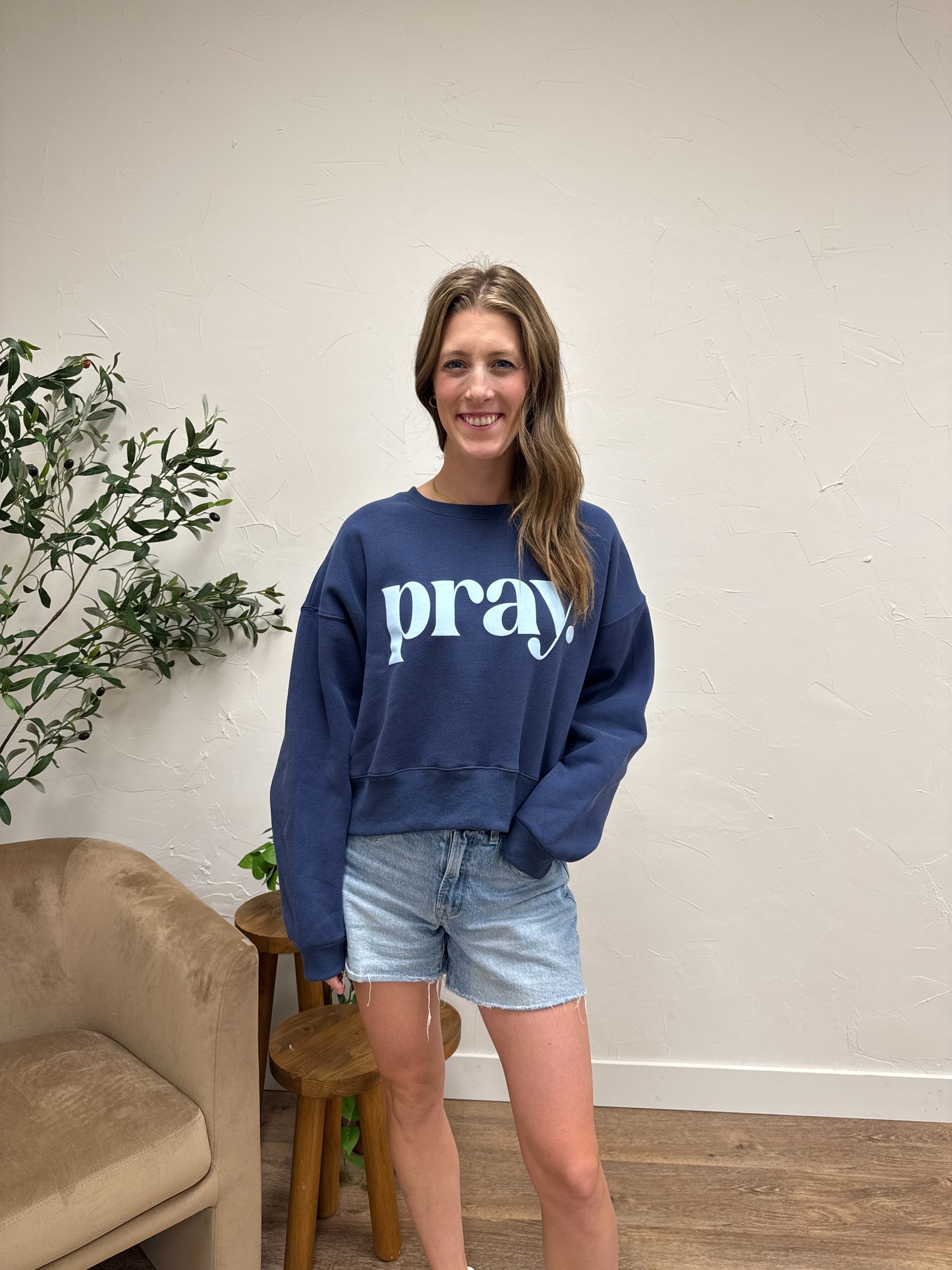 Pray Puff Print Sweatshirt