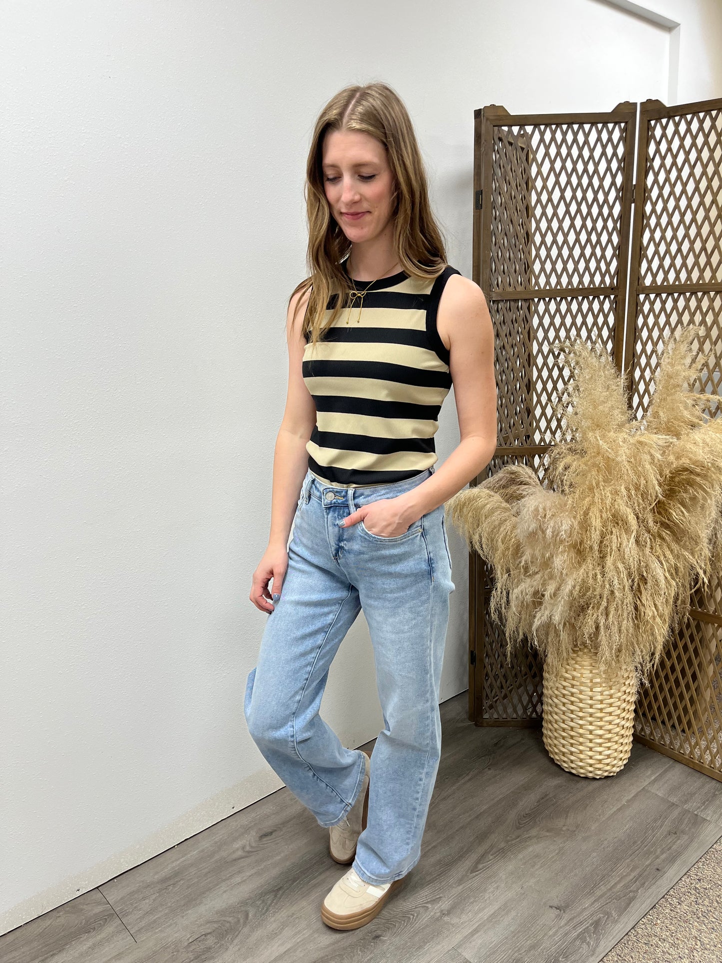 basic striped tank top