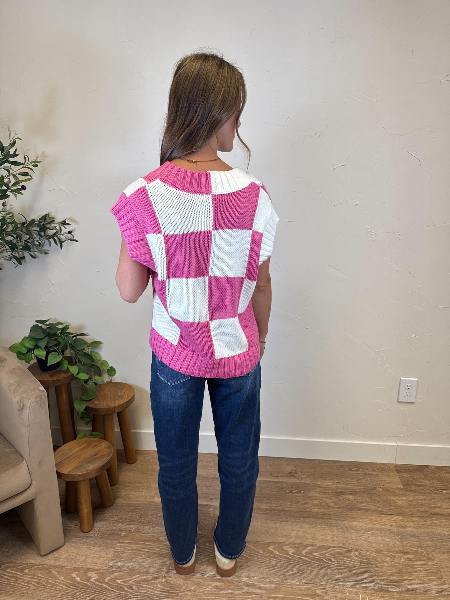 Checkered Sweater Vest