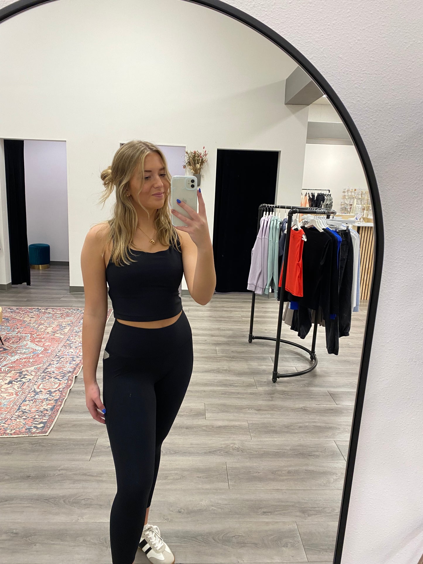 Square Neck Ribbed Racerback Sports Bra - Three:Twelve Boutique