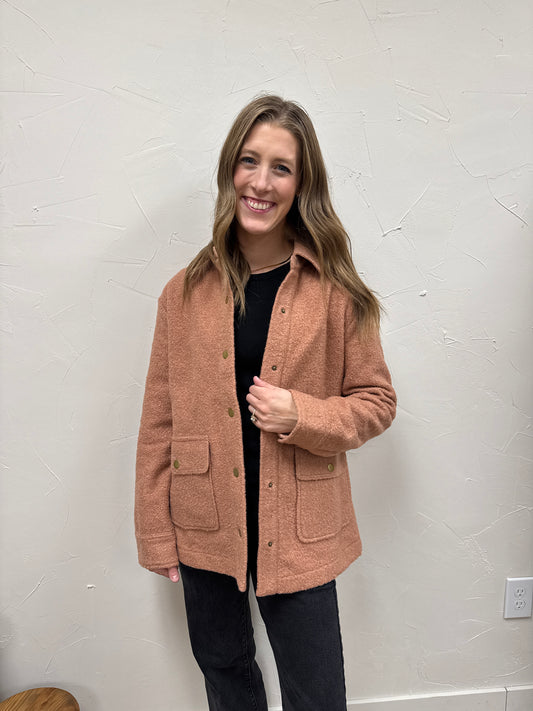 Snap Button Teddy Jacket