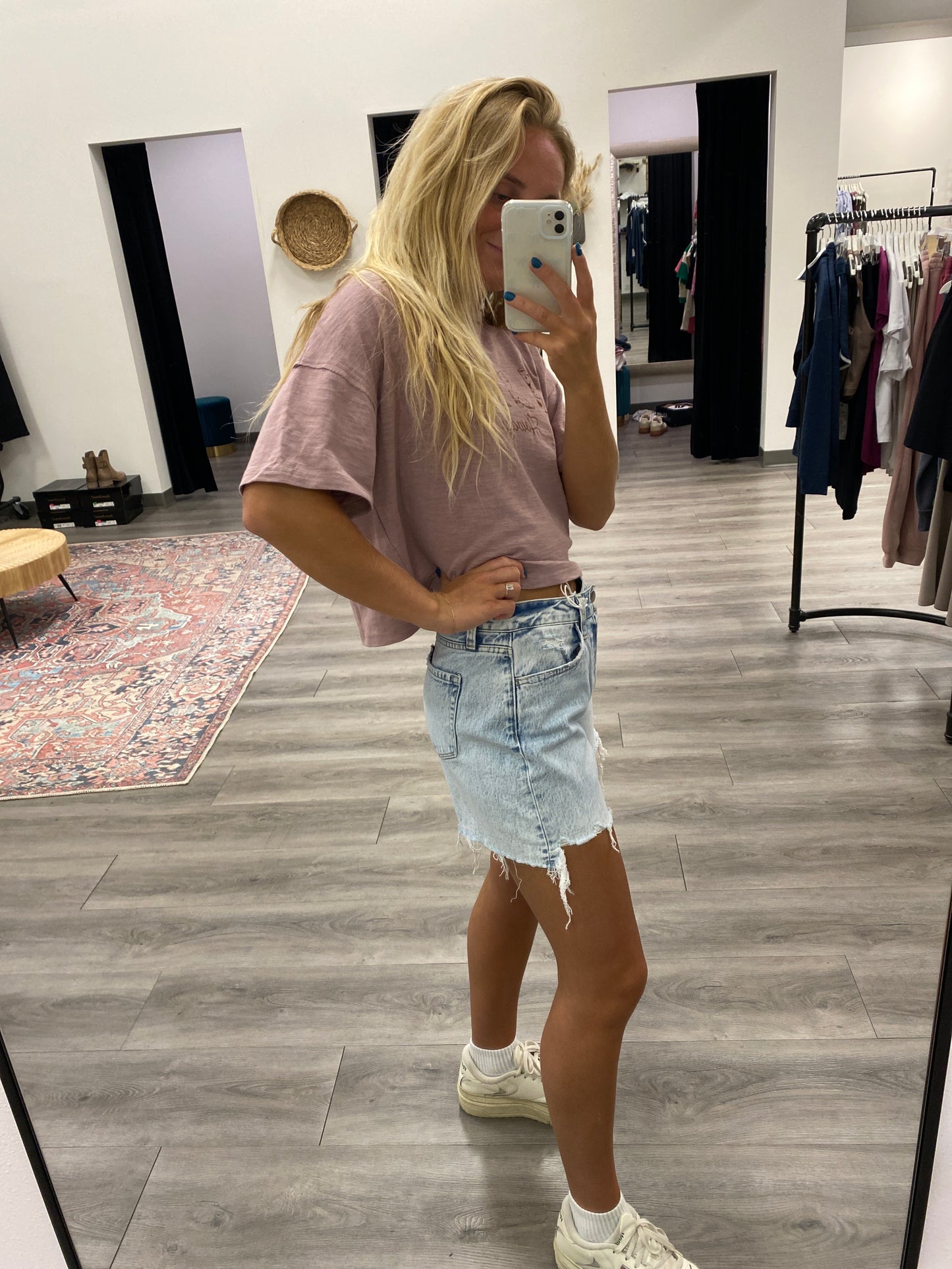 High Rise Midi Shorts