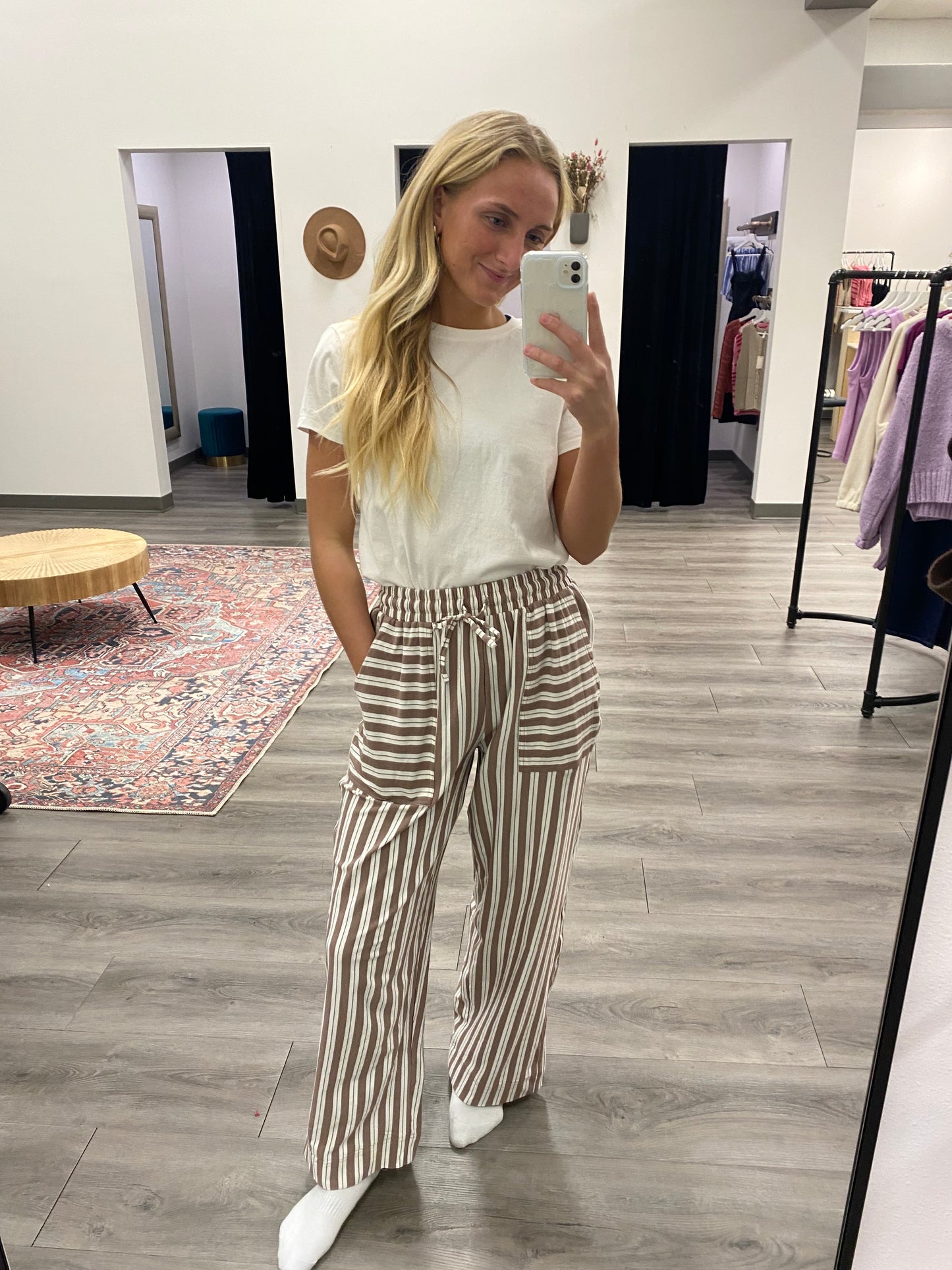 Striped Knit Pants - Three:Twelve Boutique