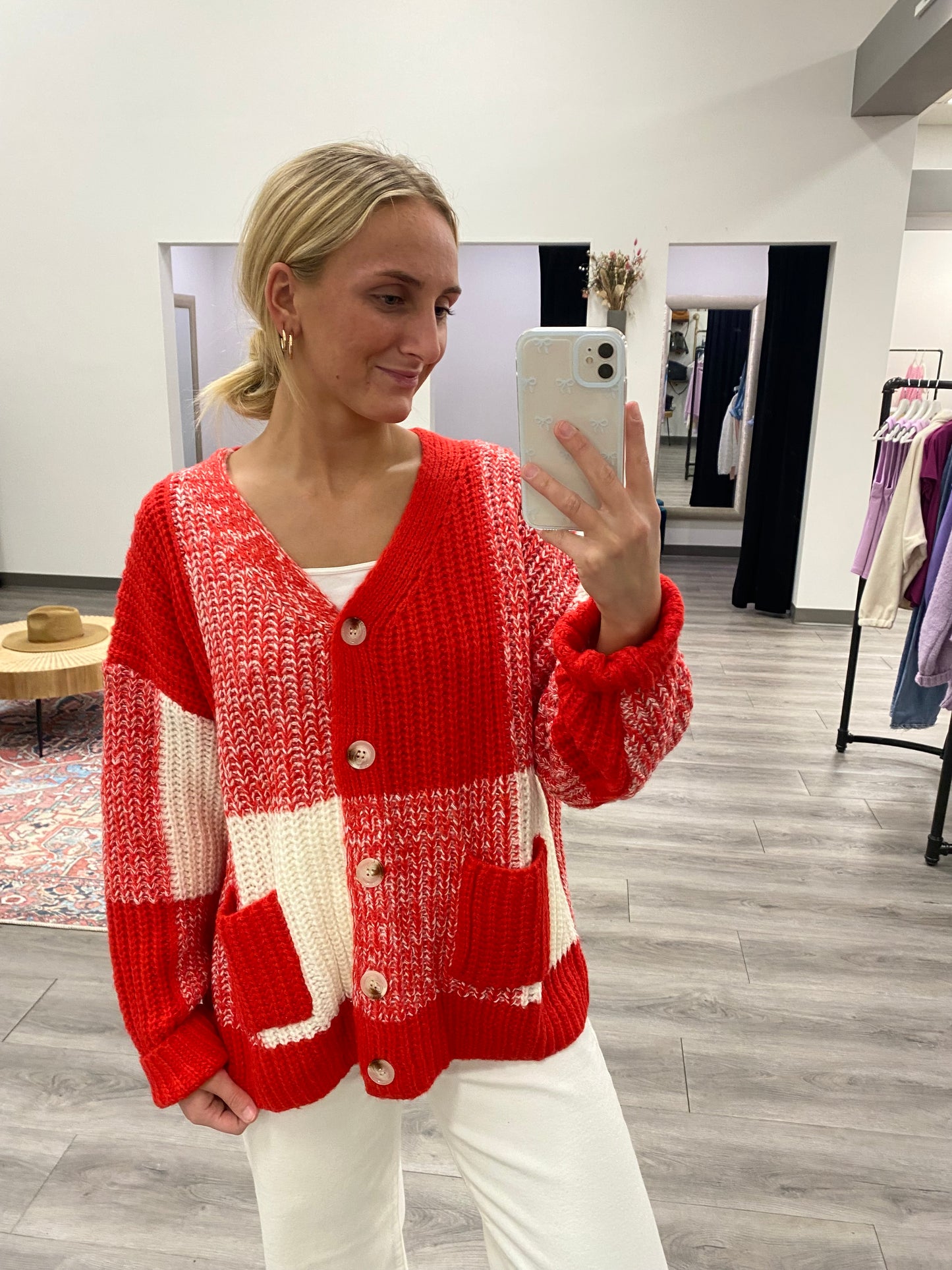 Oversized Checkered Cardigan - Three:Twelve Boutique