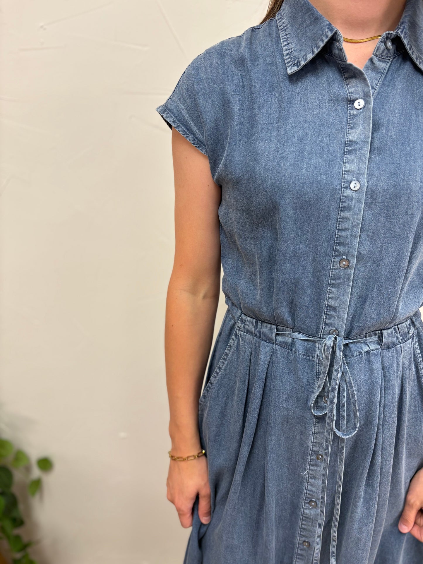 Chambray Buton Down Dress