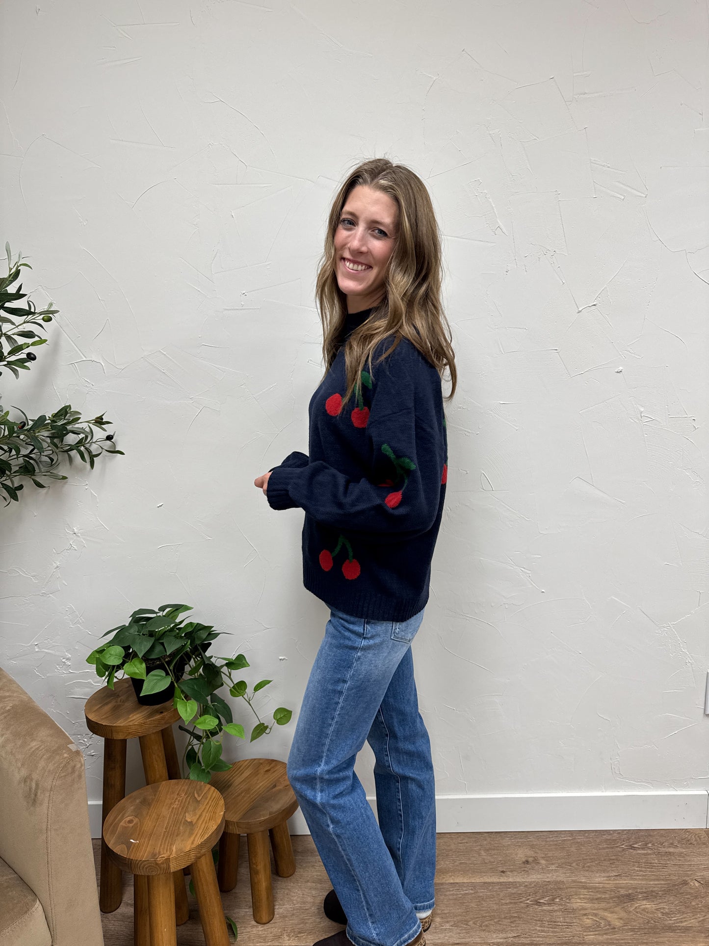 Cherry On Top Mock Sweater