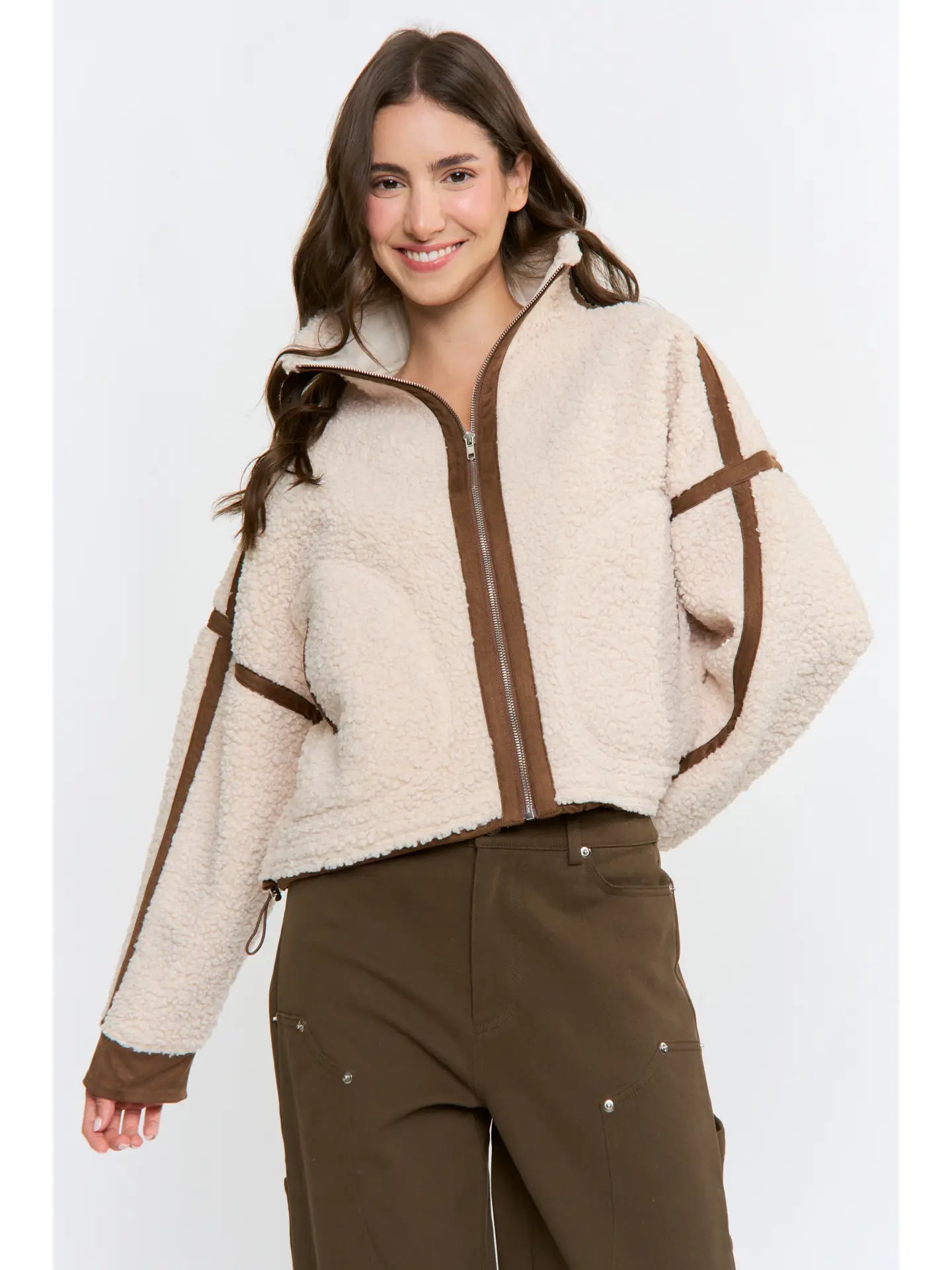 Sherpa Fleece Zip-Up Jacket