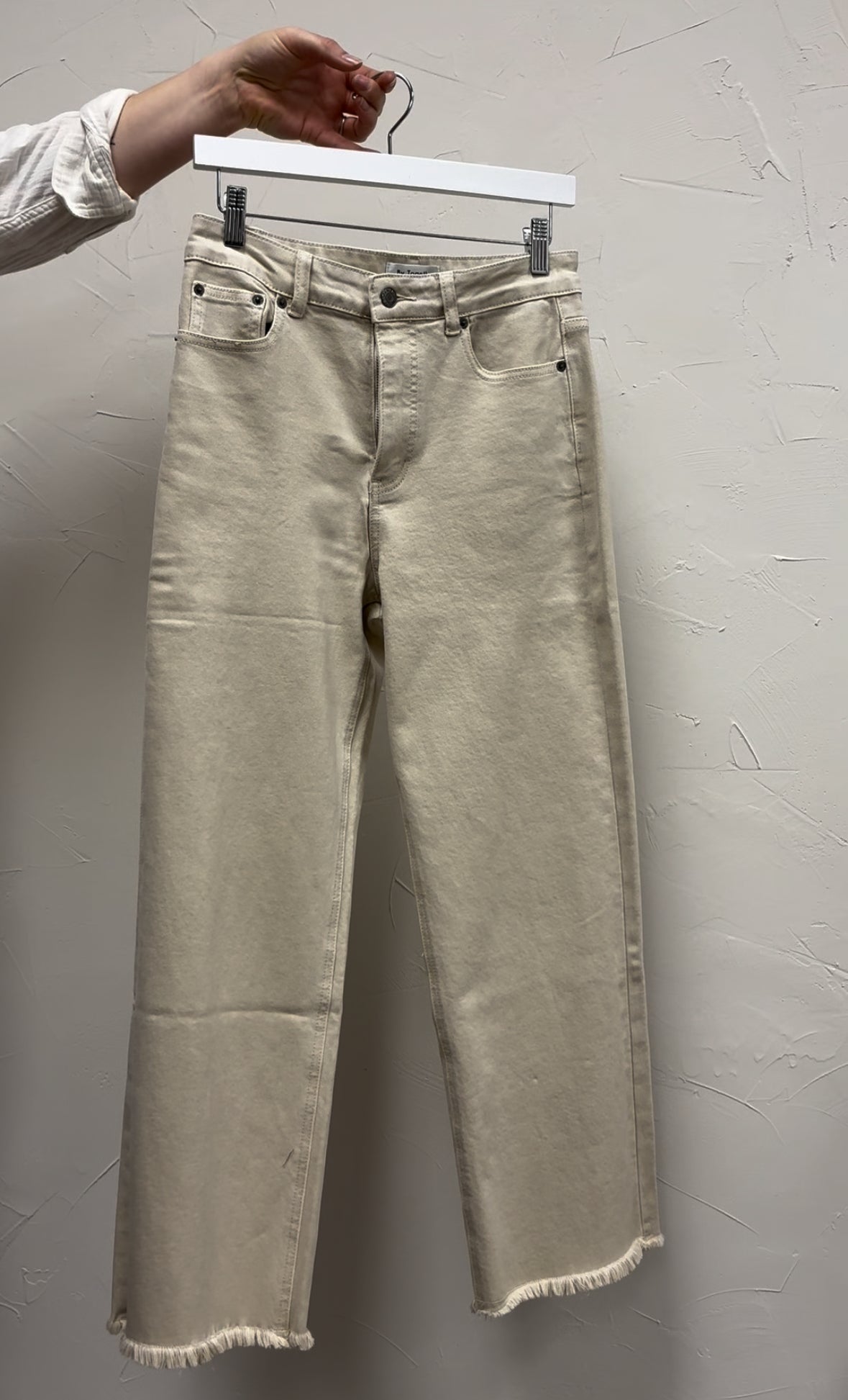 Wide Leg Fray Hem Denim