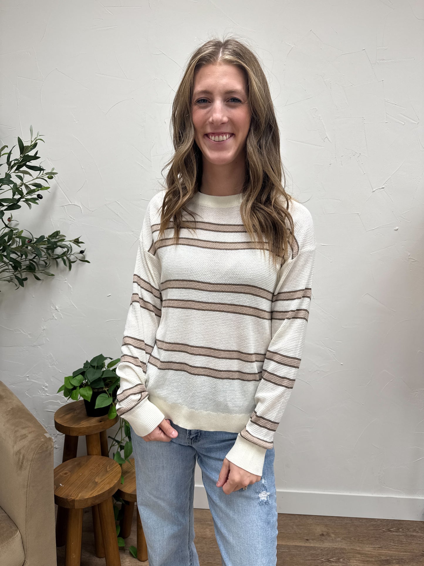 Striped Textured Pullover