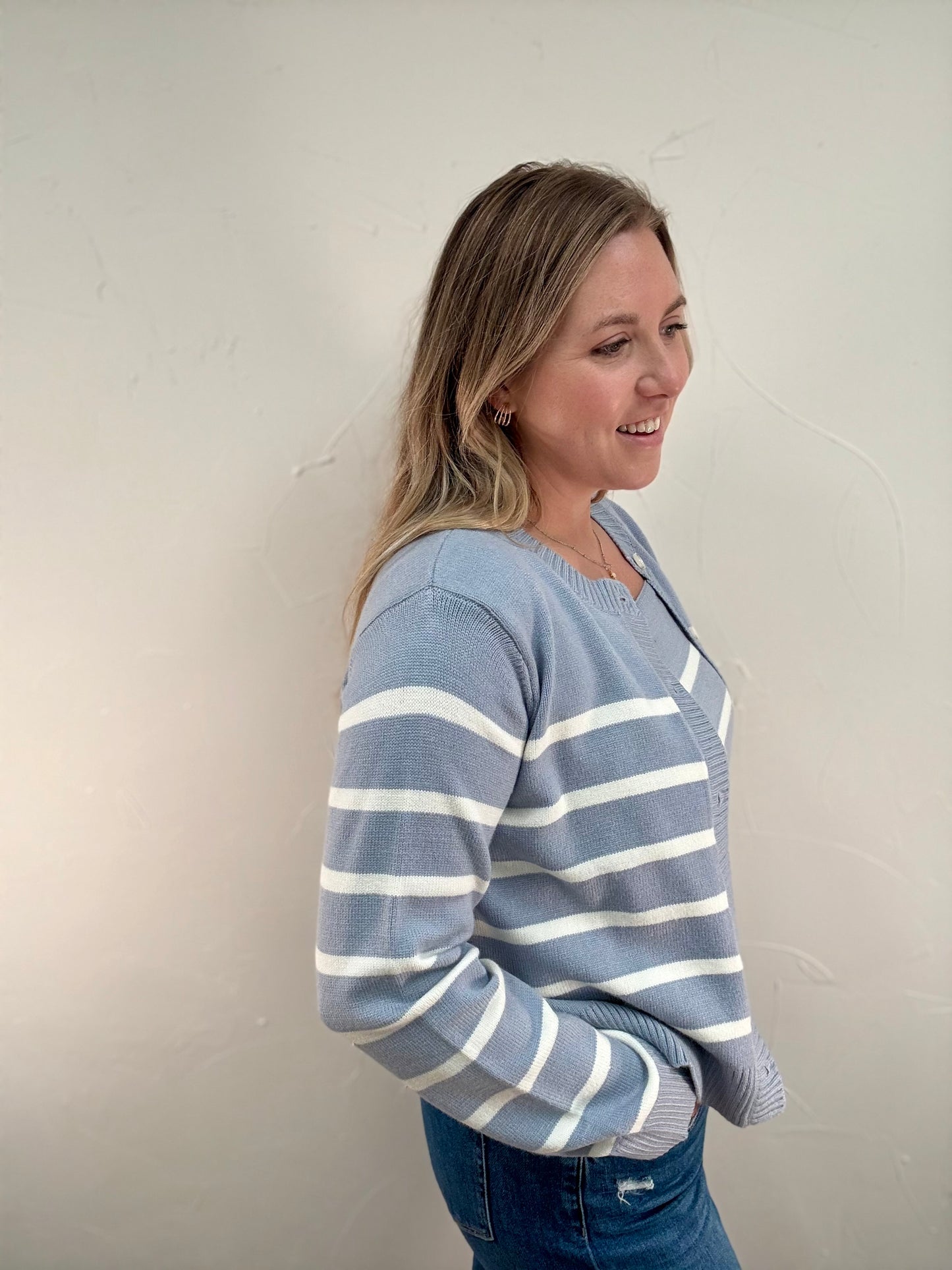 Striped Cami + Cardigan Set