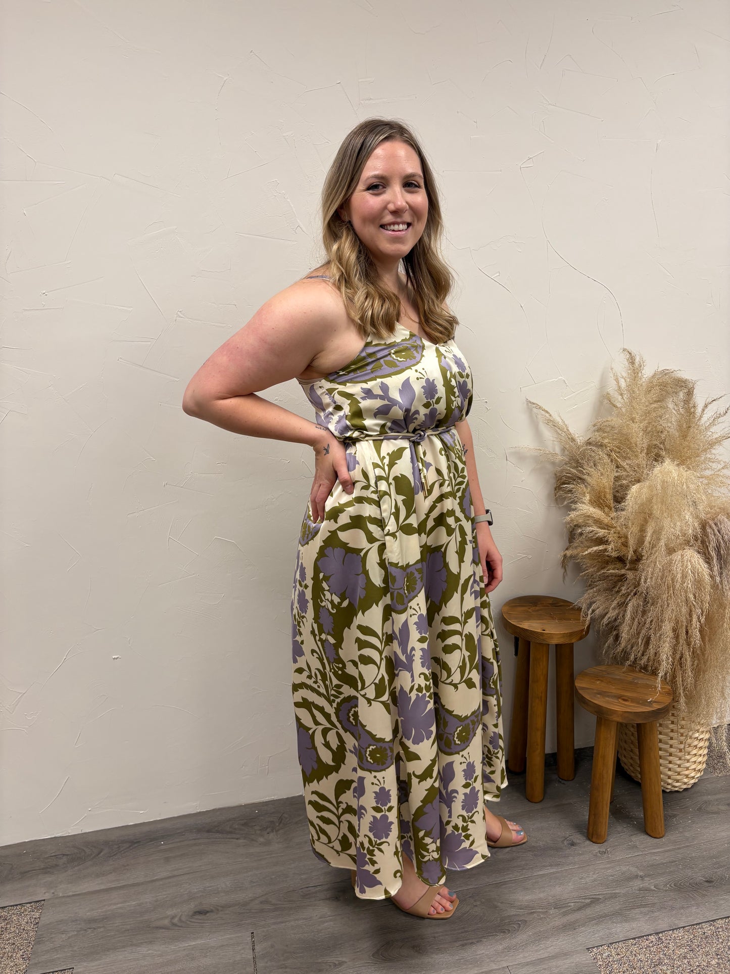 Tank Top Midi Dress with Belt