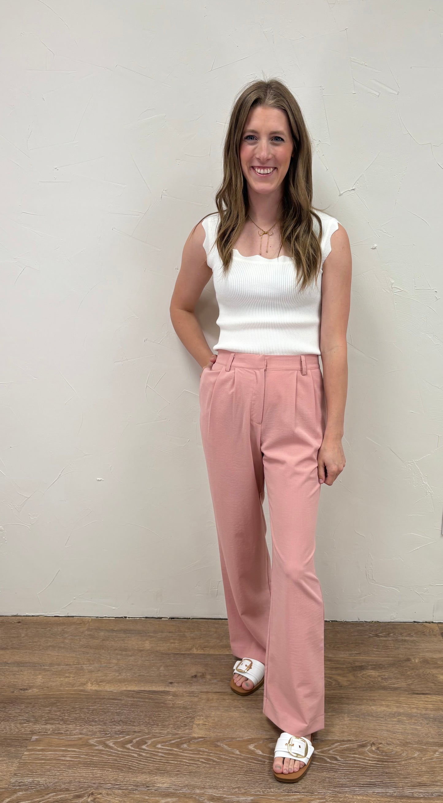 Pleat Wide Leg Pants