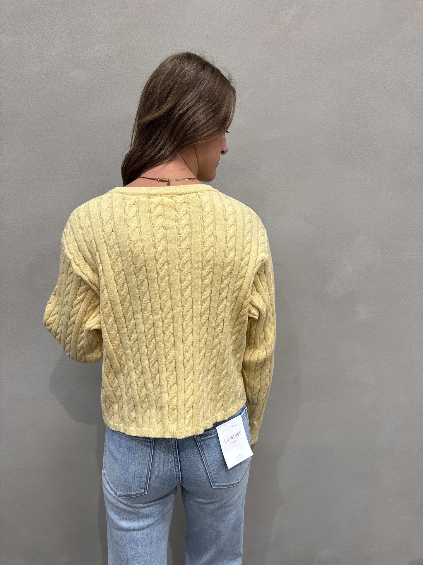 Cable Boxy Sweater Cardigan