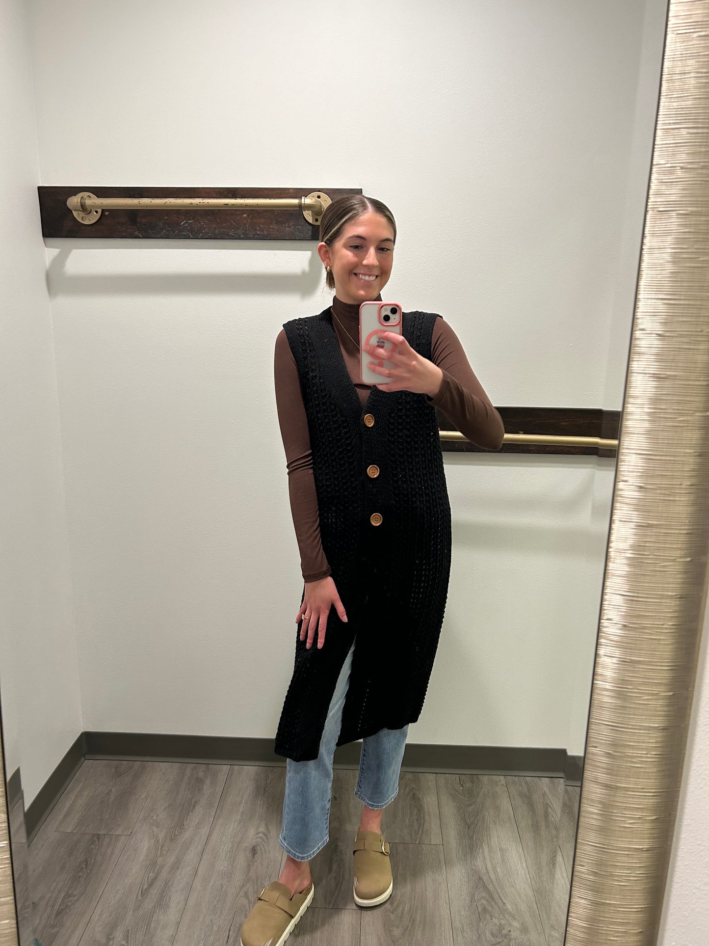 Crochet Button Down Midi Vest - Three:Twelve Boutique