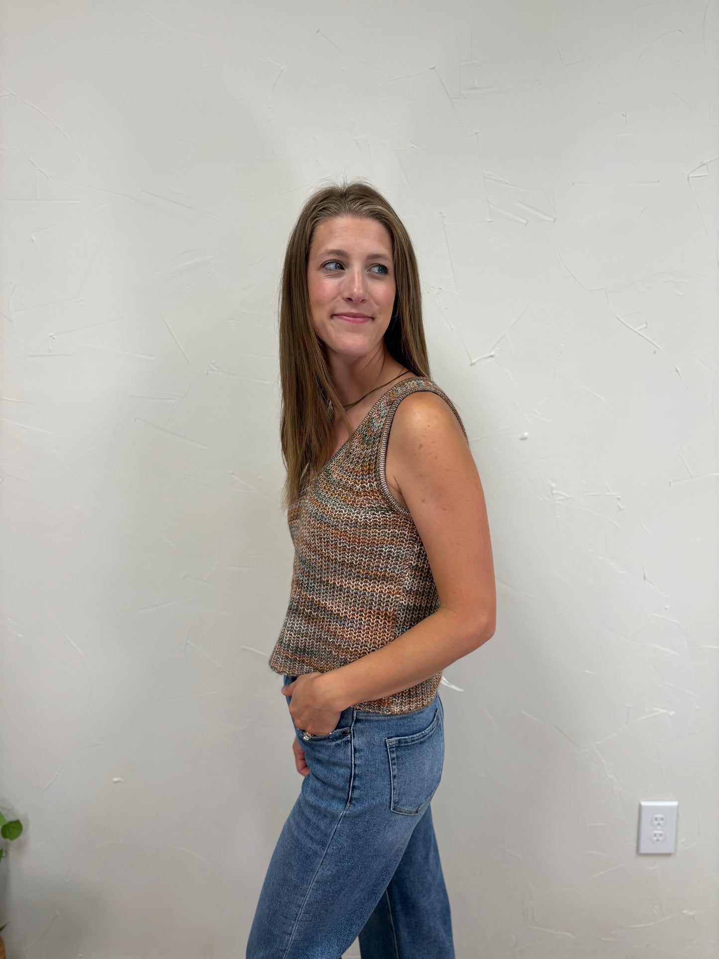 V Neck Knit Top