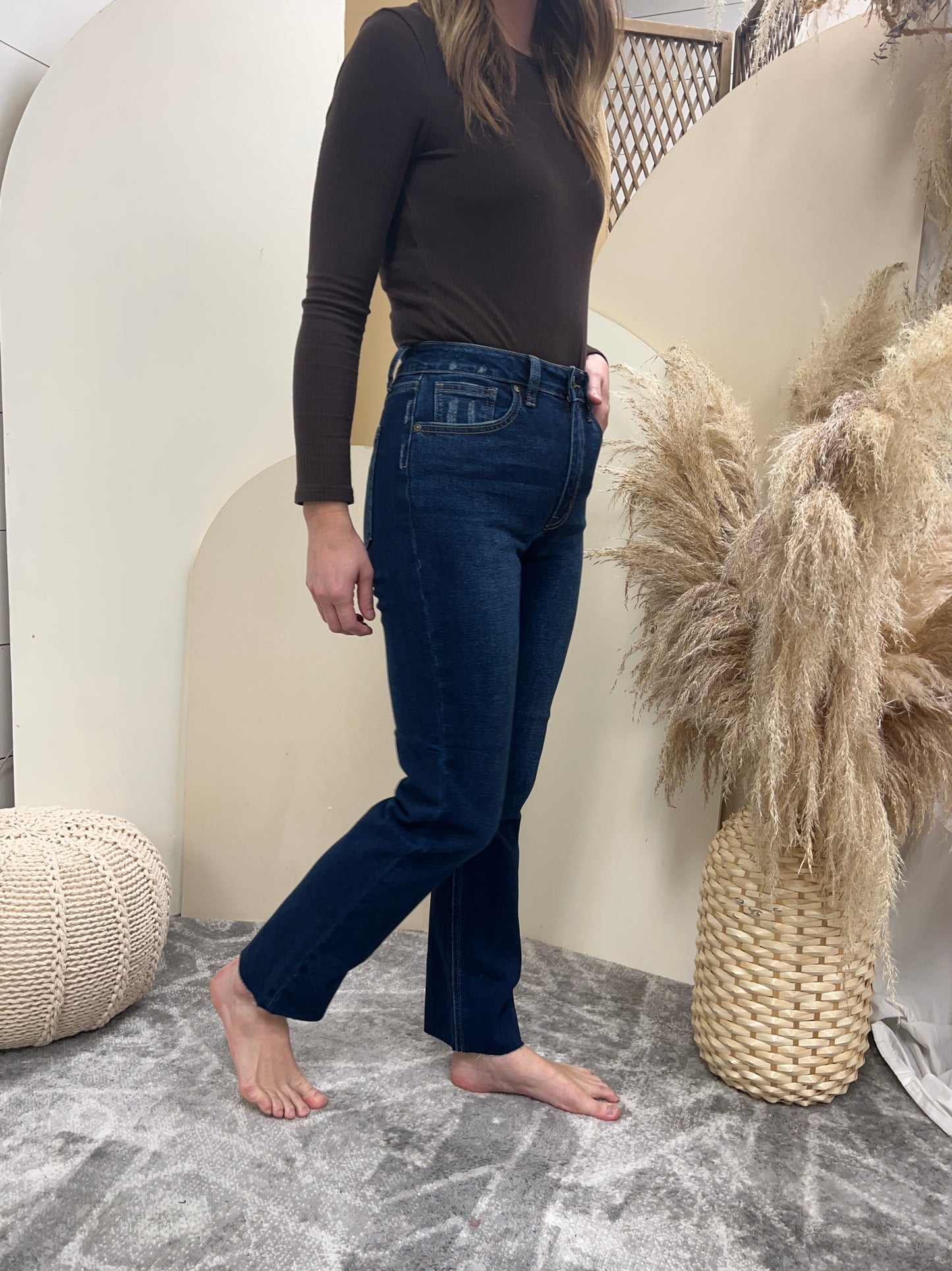 Cut-Off Cropped Straight Leg - Three:Twelve Boutique
