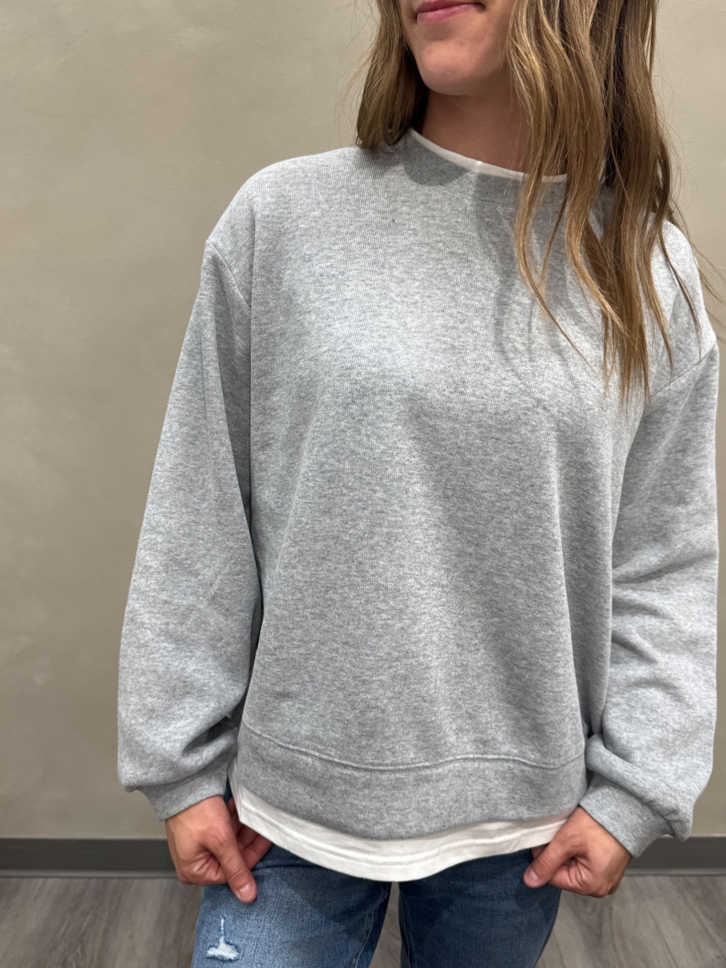 Always On Crew Twofer Pullover