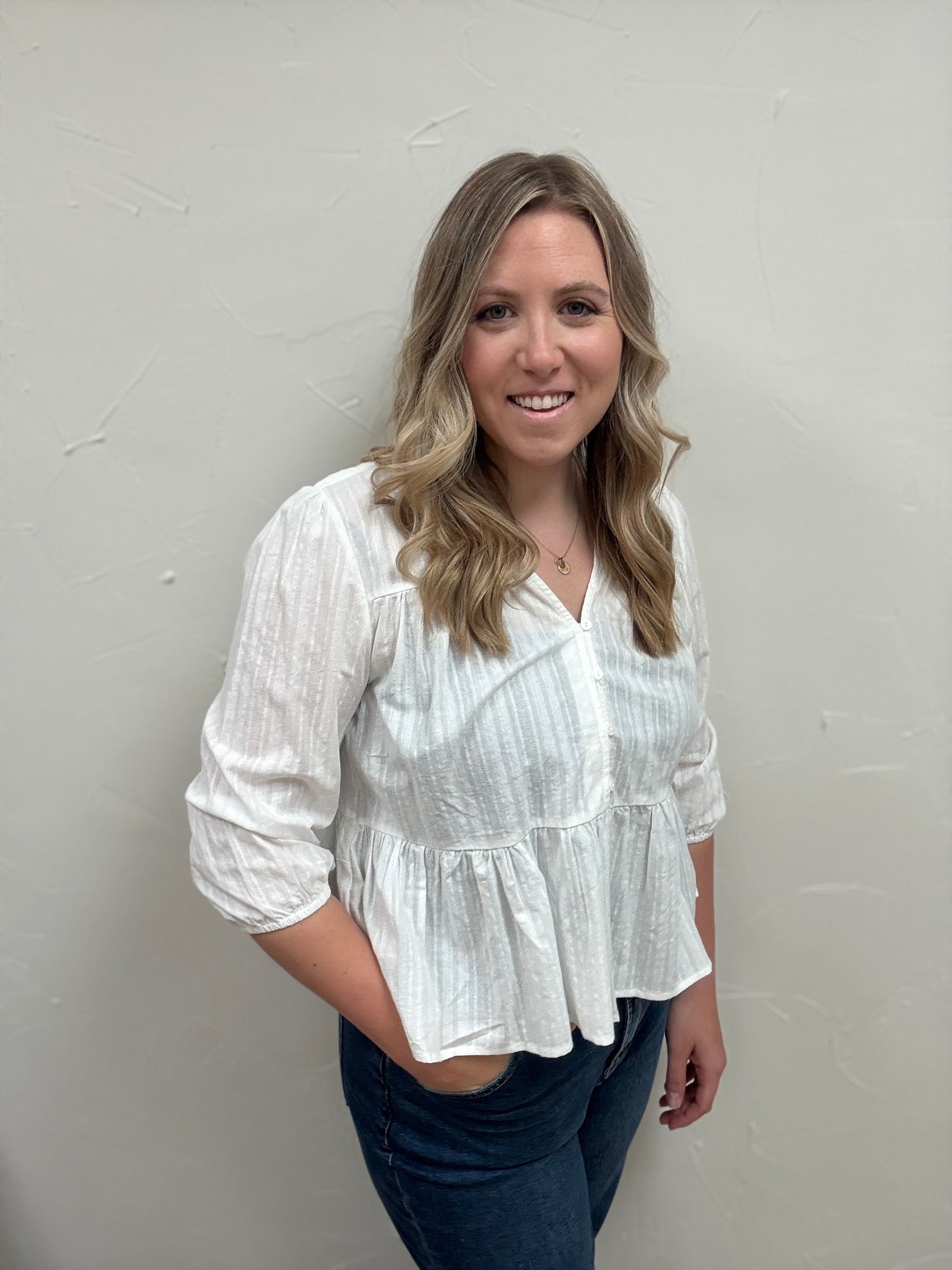 Cotton Peplum Blouse
