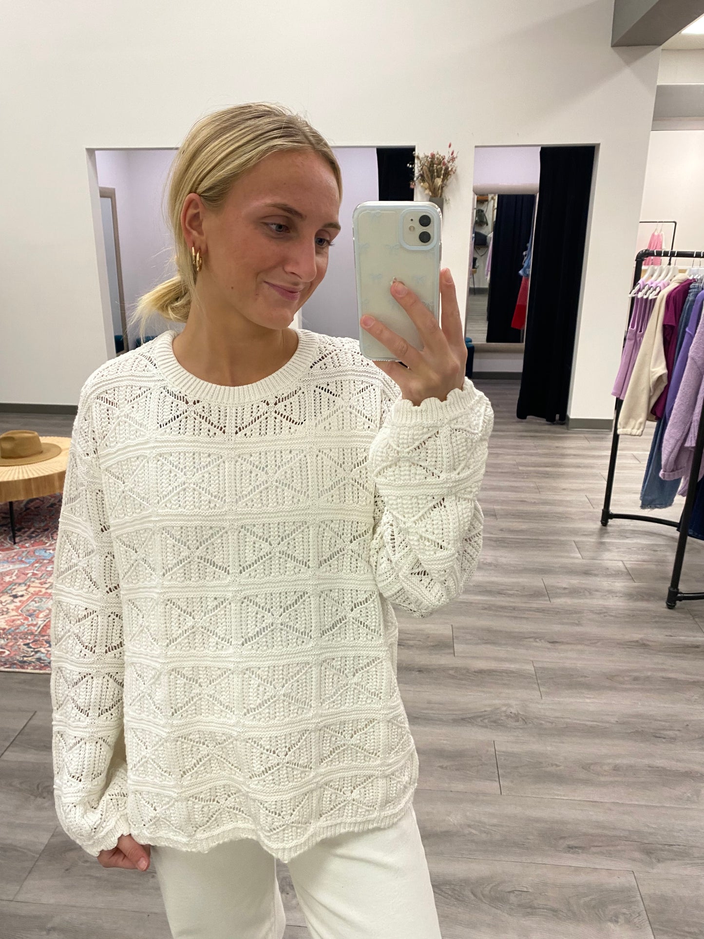 Knitted Crochet Top - Three:Twelve Boutique