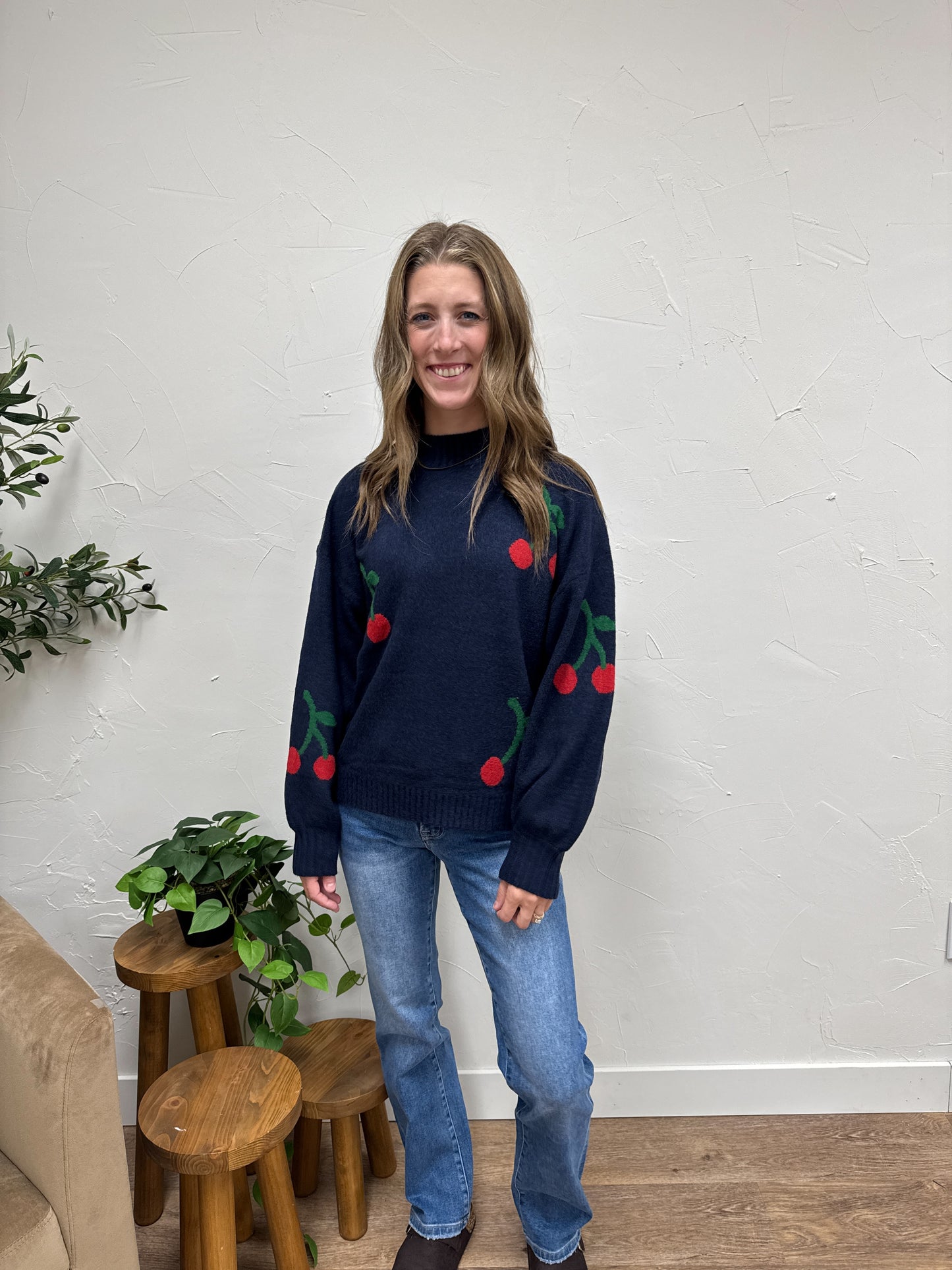 Cherry On Top Mock Sweater