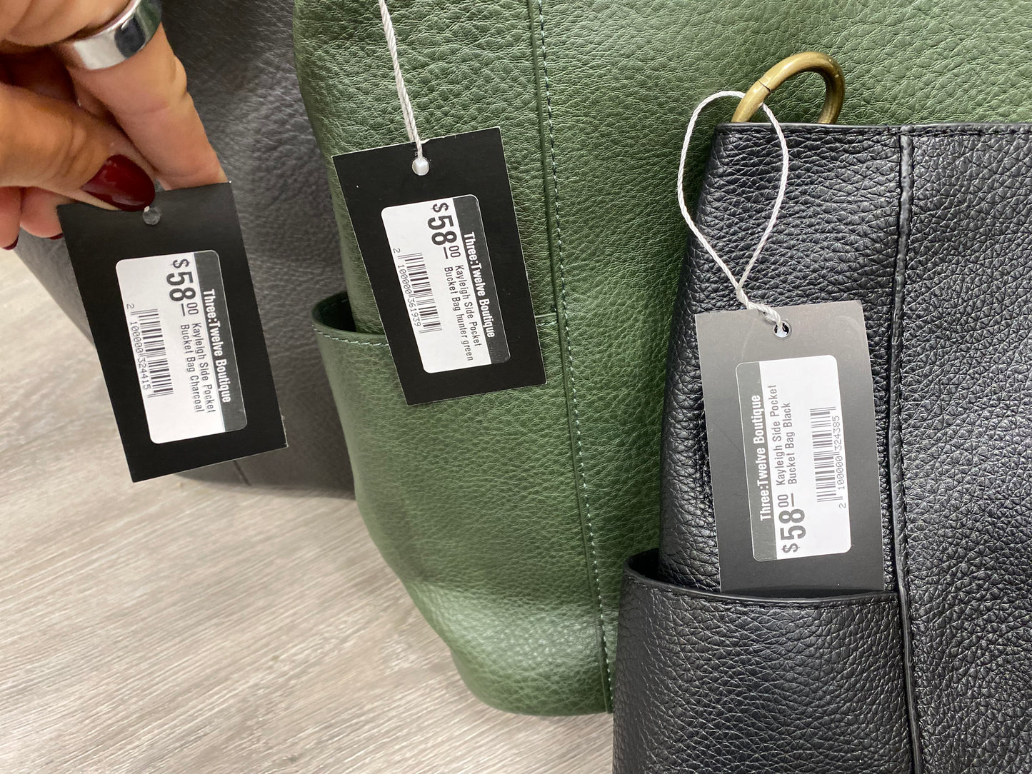 Kayleigh Side Pocket Bucket Bag - Three:Twelve Boutique