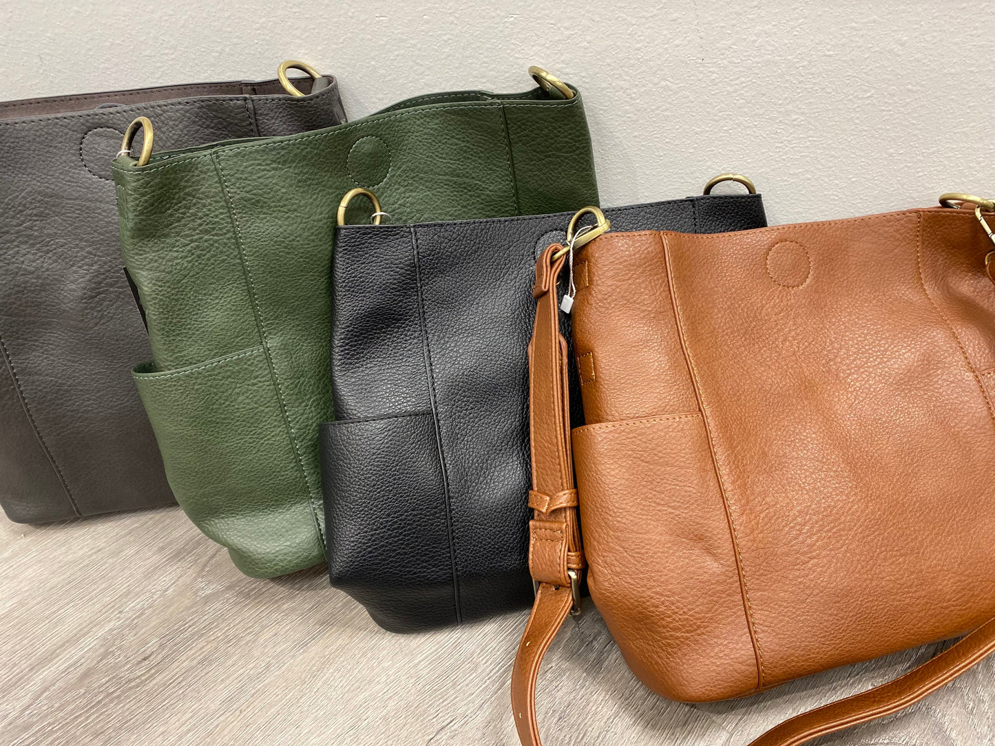 Kayleigh Side Pocket Bucket Bag - Three:Twelve Boutique