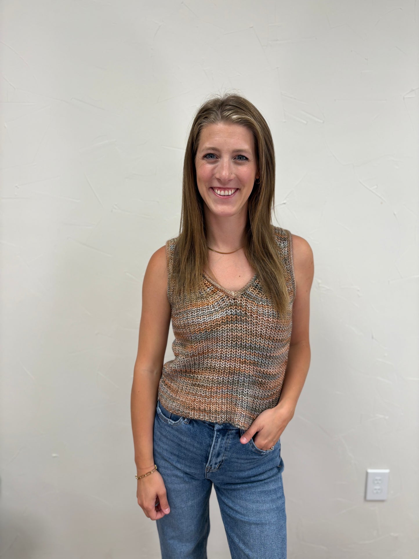 V Neck Knit Top
