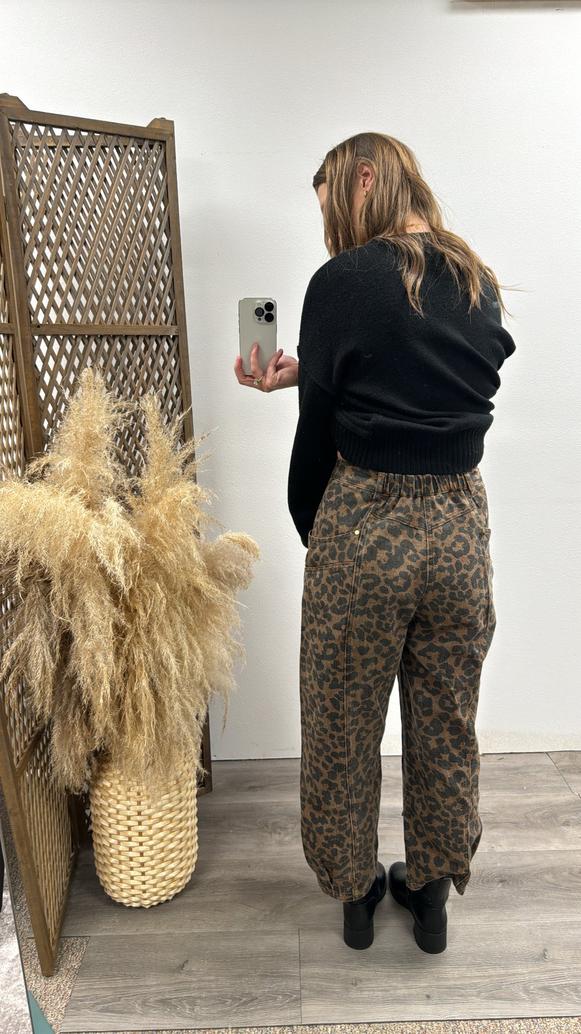 Leopard Barrel Jean - Three:Twelve Boutique