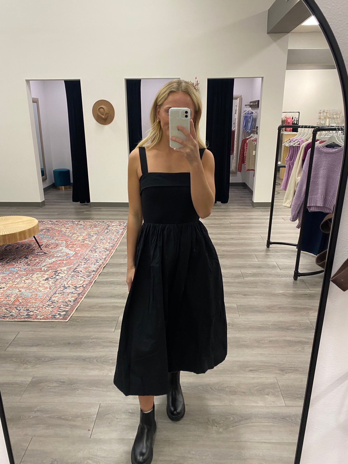 MIXED MEDIA TANK MIDI DRESS - Three:Twelve Boutique