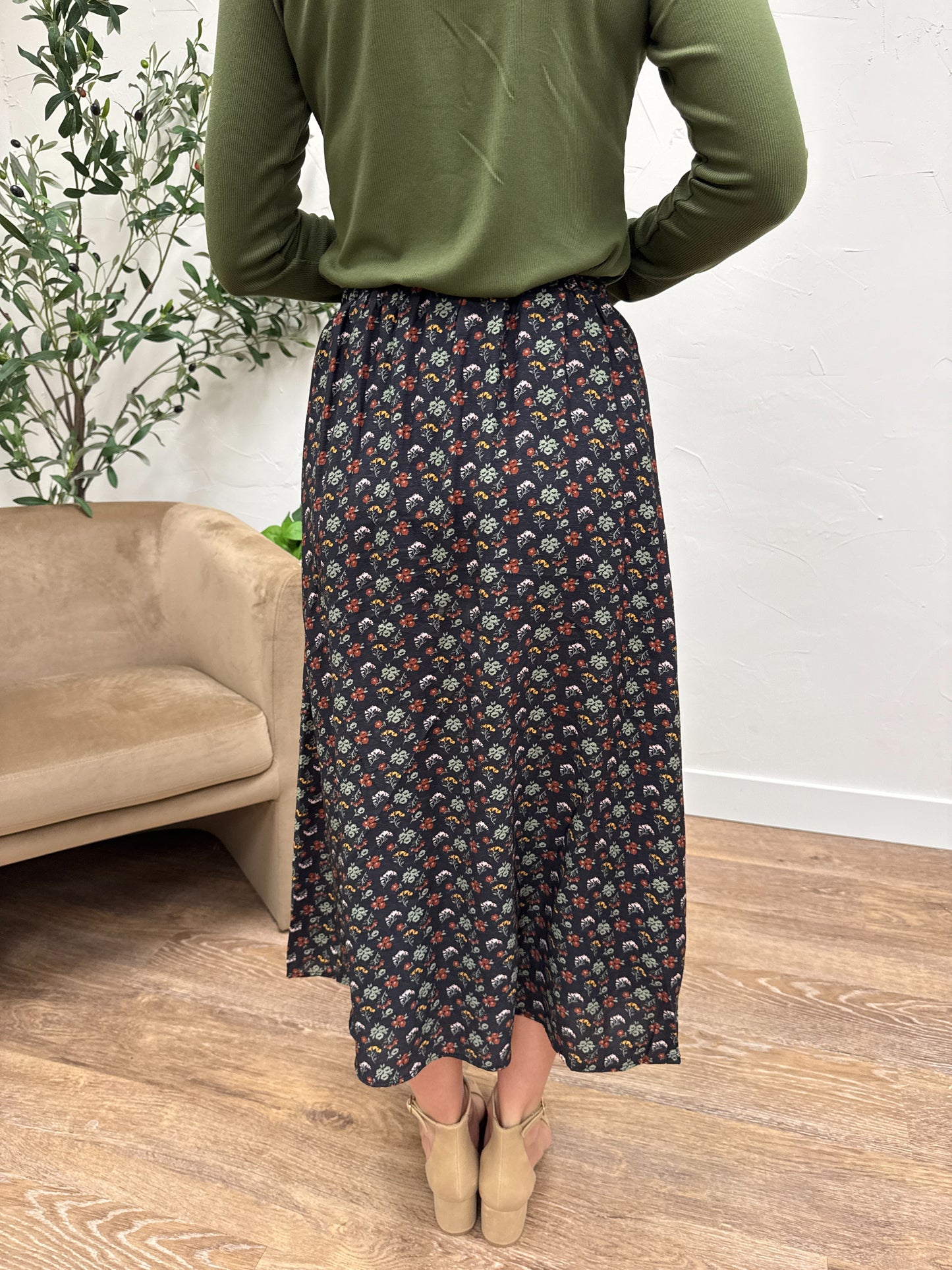 Floral Midi Skirt